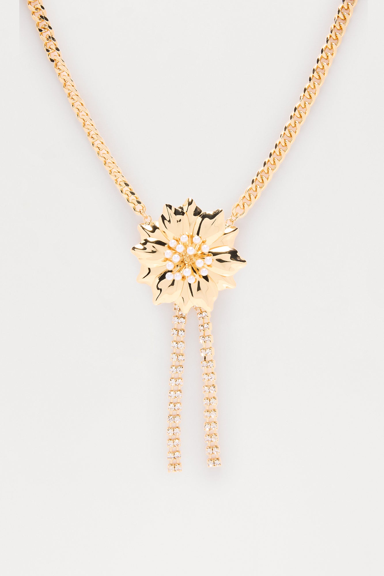 Meant To Be Floral Pendant Necklace - Gold