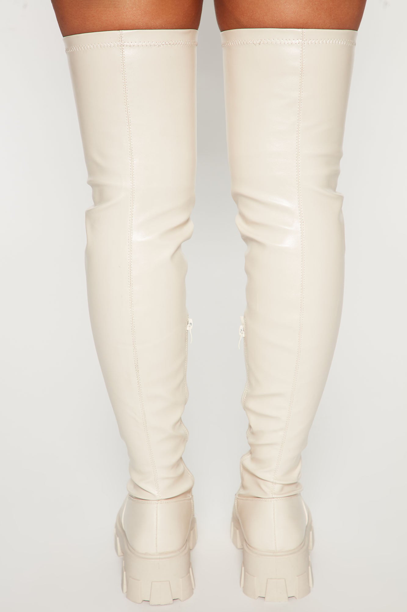 Play It Off Over The Knee Boots - Cream