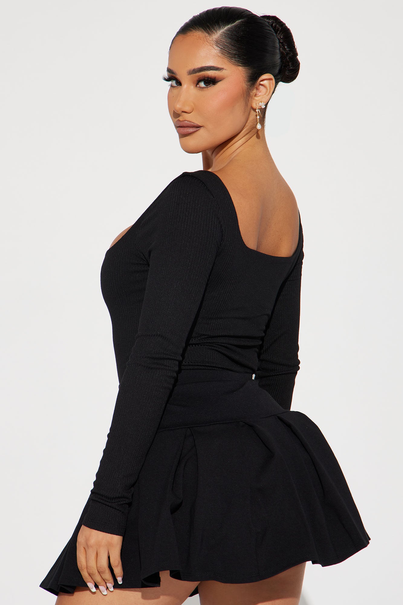 Irina Double Lined Bodysuit - Black