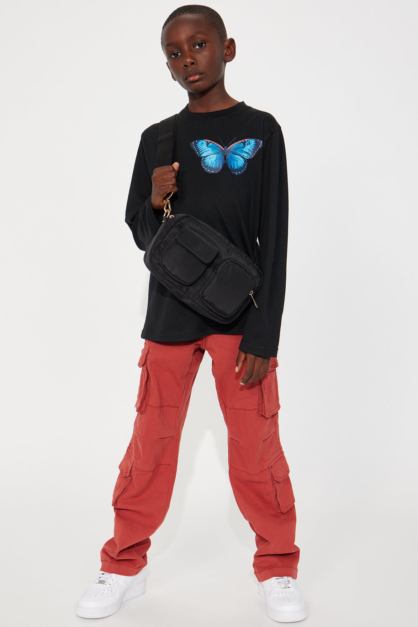 Mini Eco Warriors Front/Back Long Sleeve Tee - Black