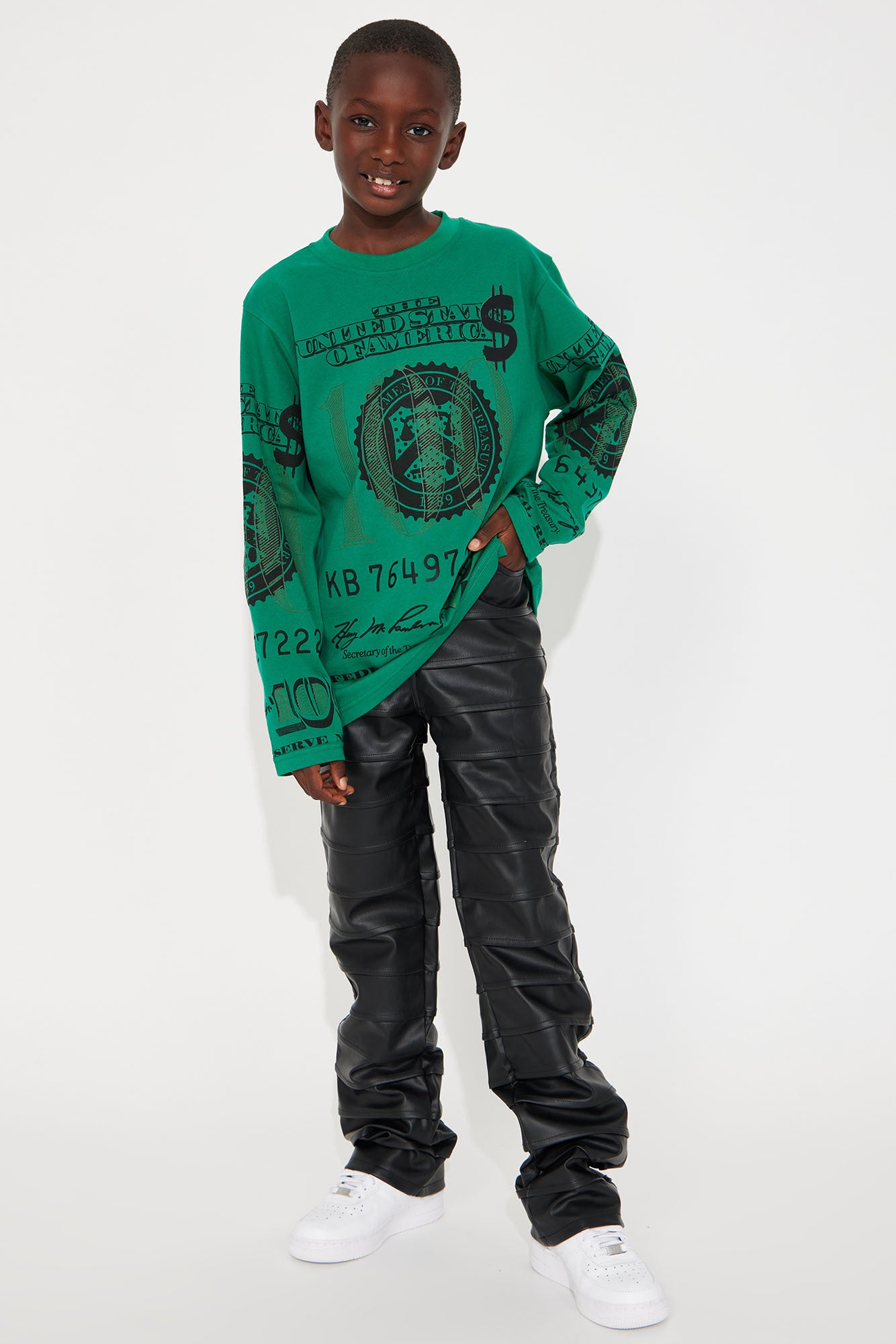 Mini Benji Bill Long Sleeve Tee - Green