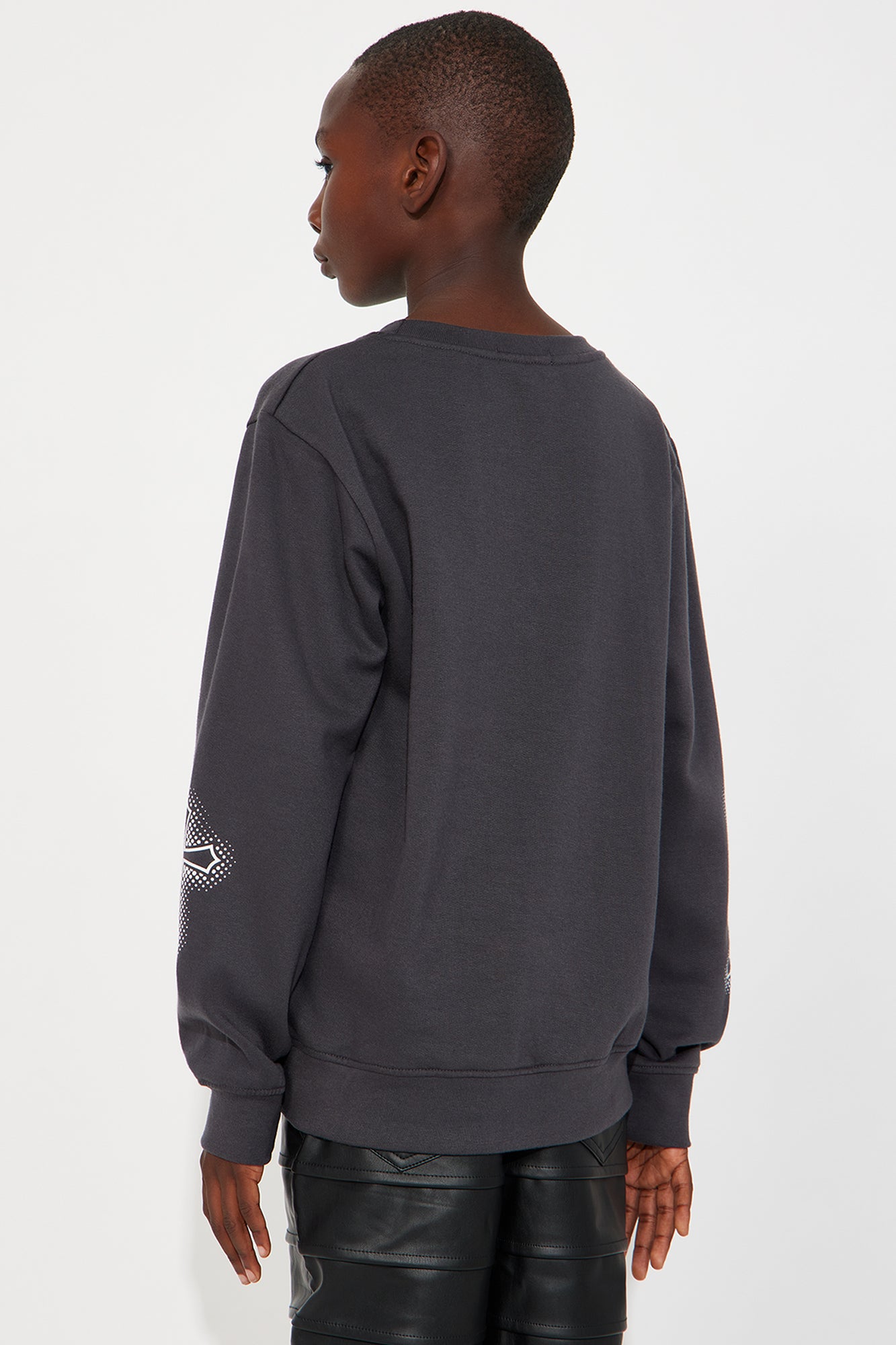 Mini Blessed Up Long Sleeve Sweatshirt - Charcoal