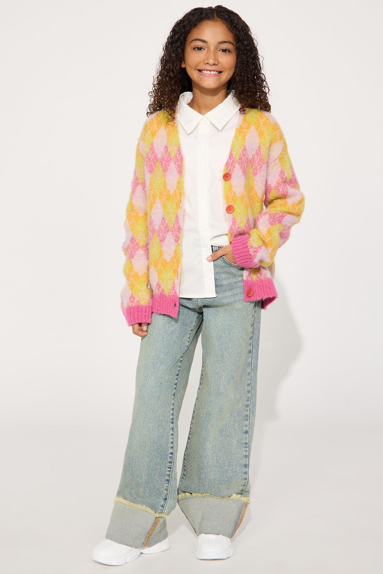 Mini All The While Cuffed Wide Leg Jeans - Vintage Wash