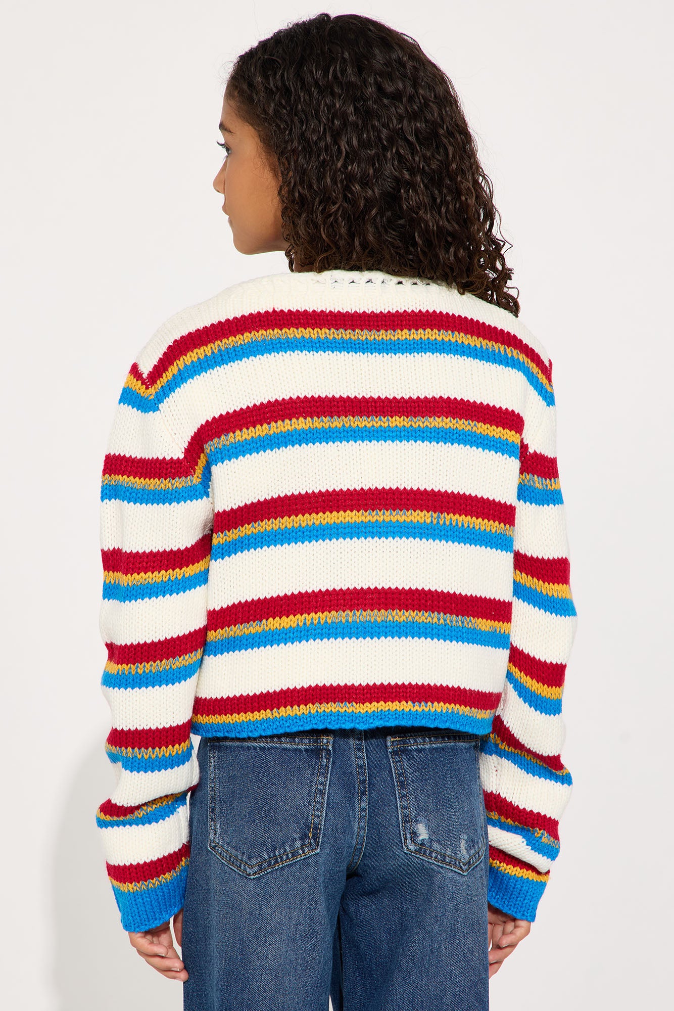 Mini Feelin' Good Striped Sweater - White/combo