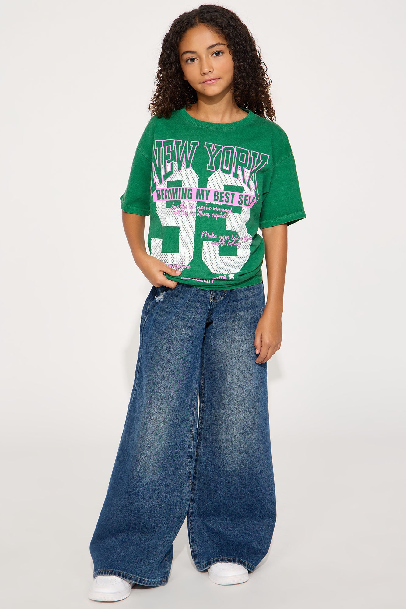 Mini NY My Best Self Short Sleeve Tee - Green
