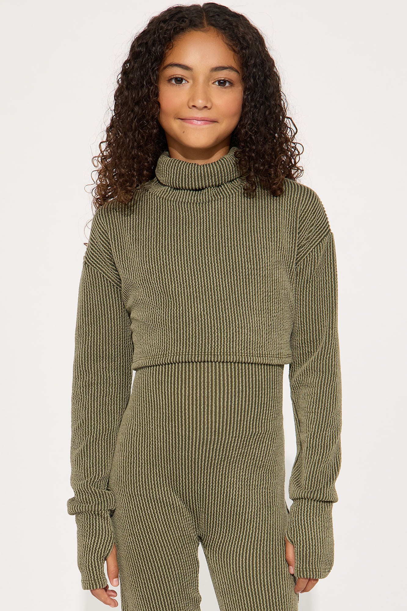 Mini Thinking It Over 2 Piece Jumpsuit Set - Olive
