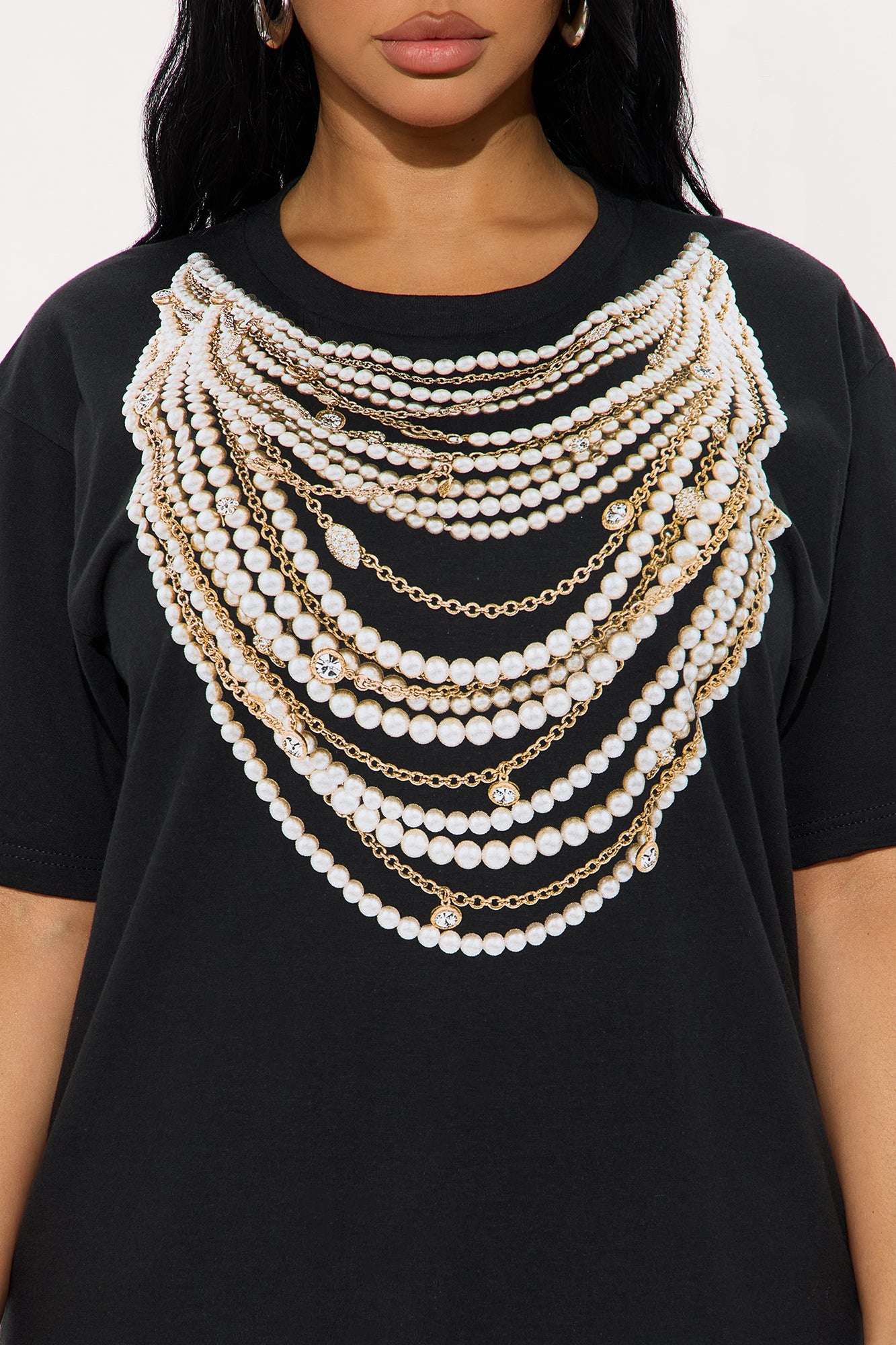 Blinged Out Oversize Tee - Black