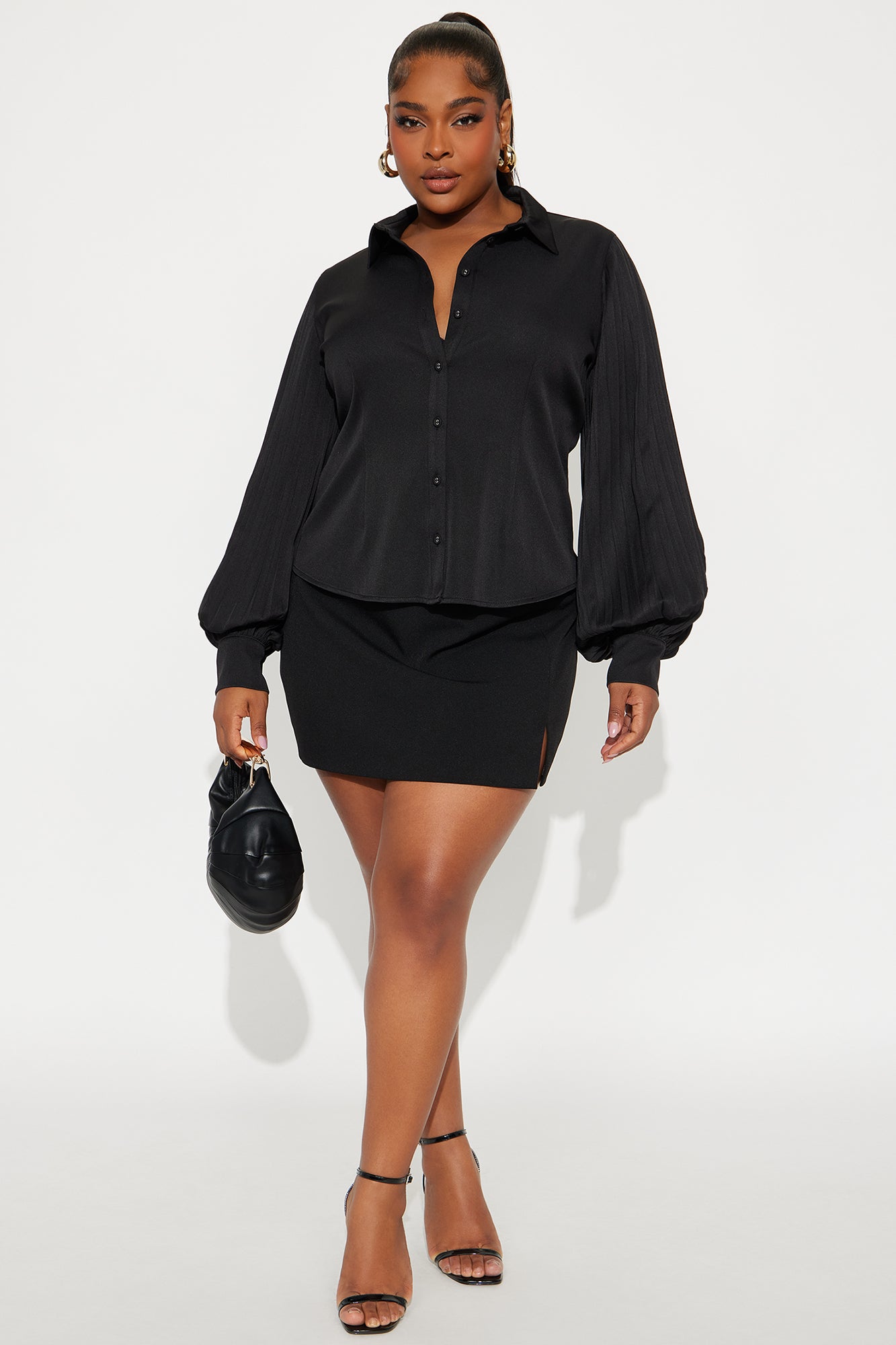 South West Pleated Shirt - Black