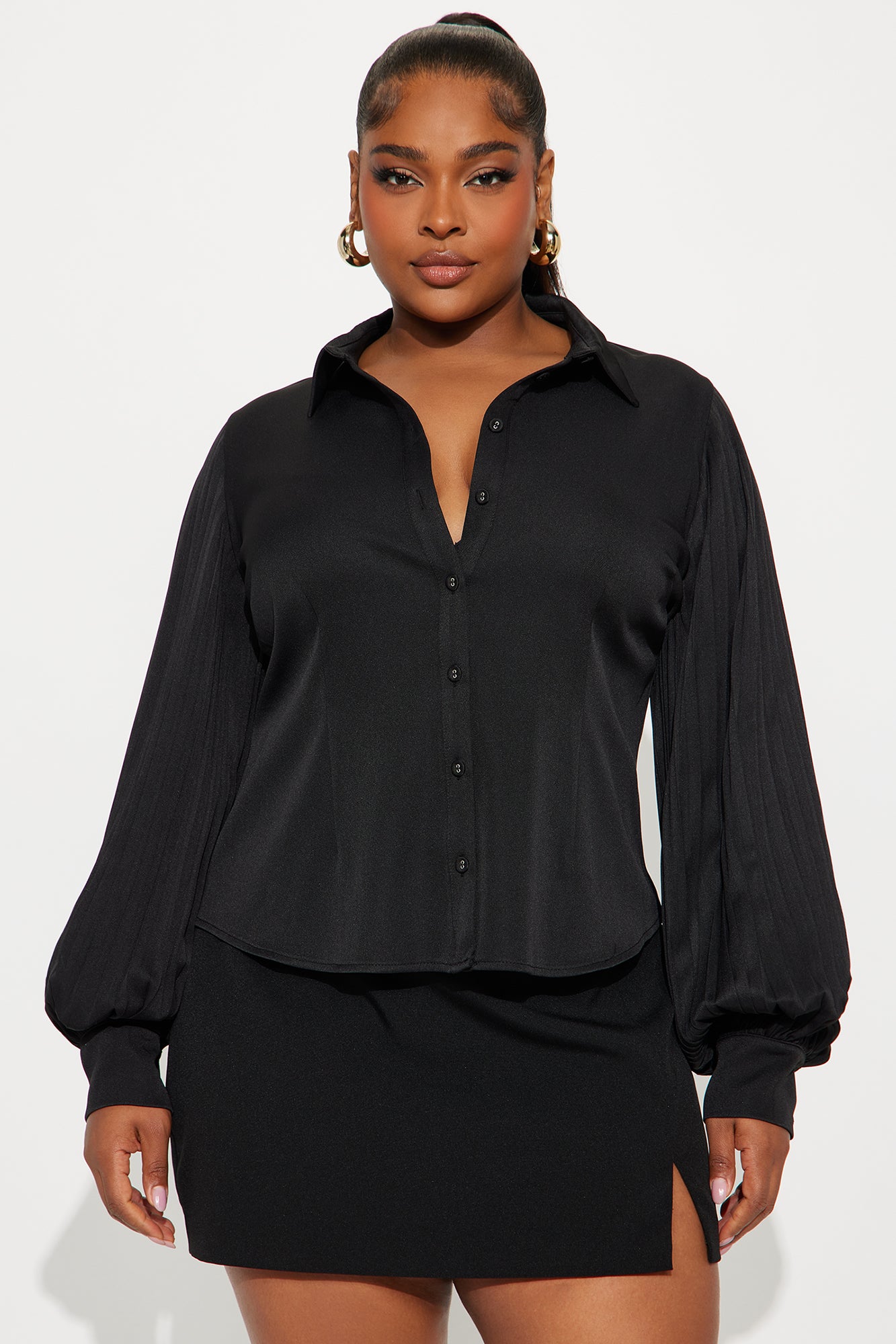 South West Pleated Shirt - Black