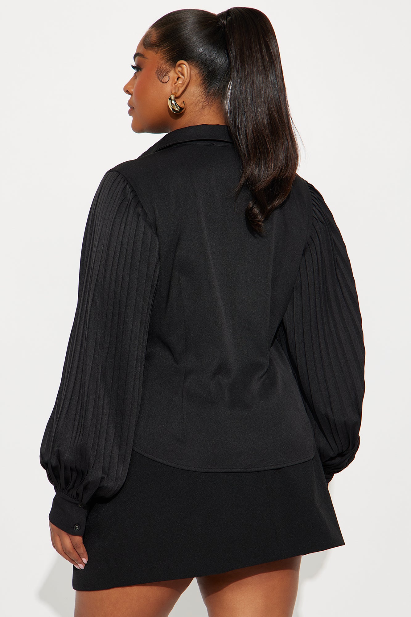 South West Pleated Shirt - Black