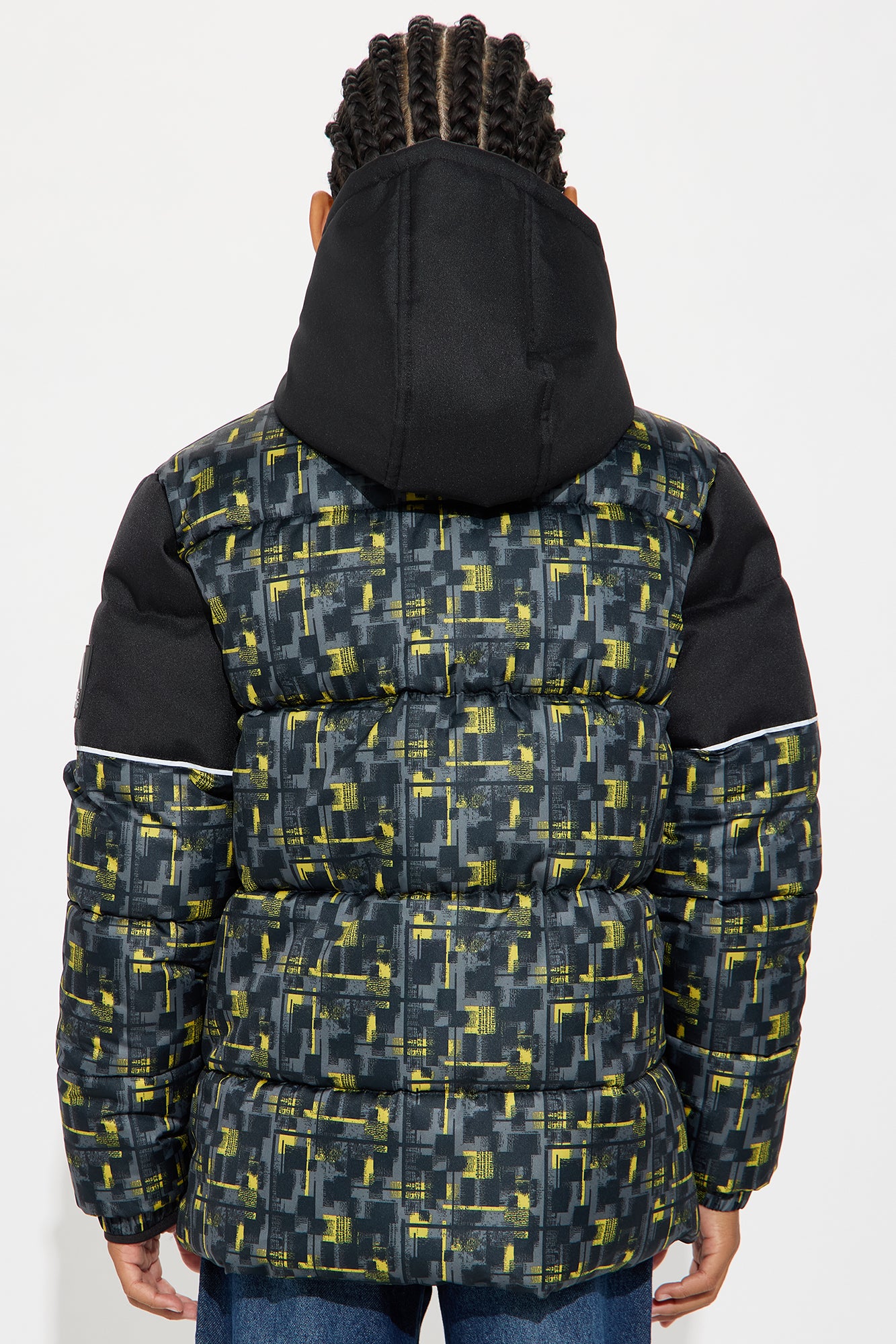 Mini Keeping Warm Printed Puffer Jacket - Black