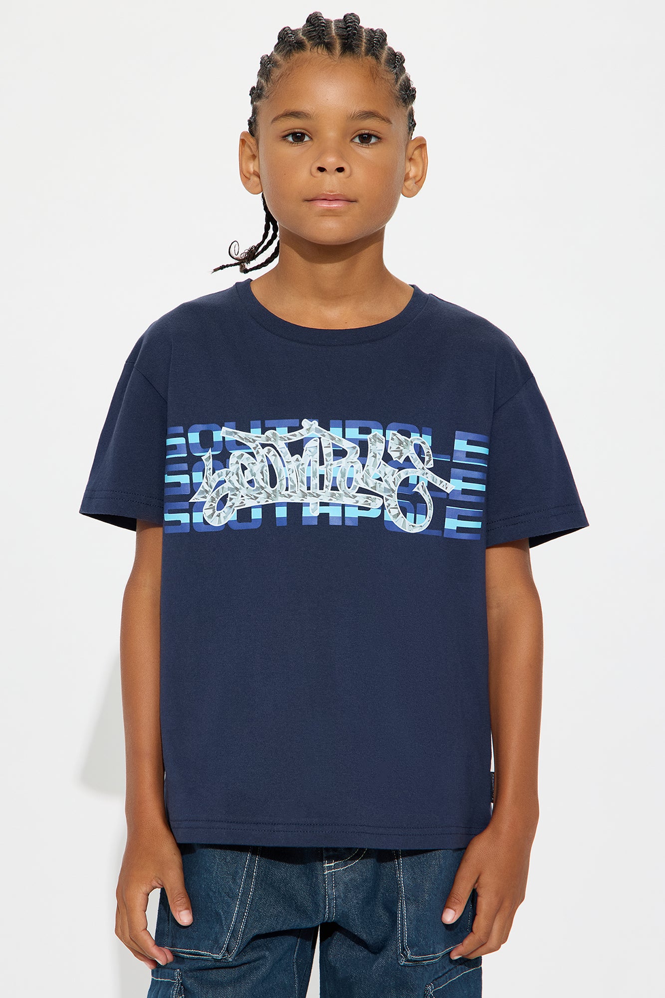 Mini Southpole Signature Short Sleeve Tee - Navy