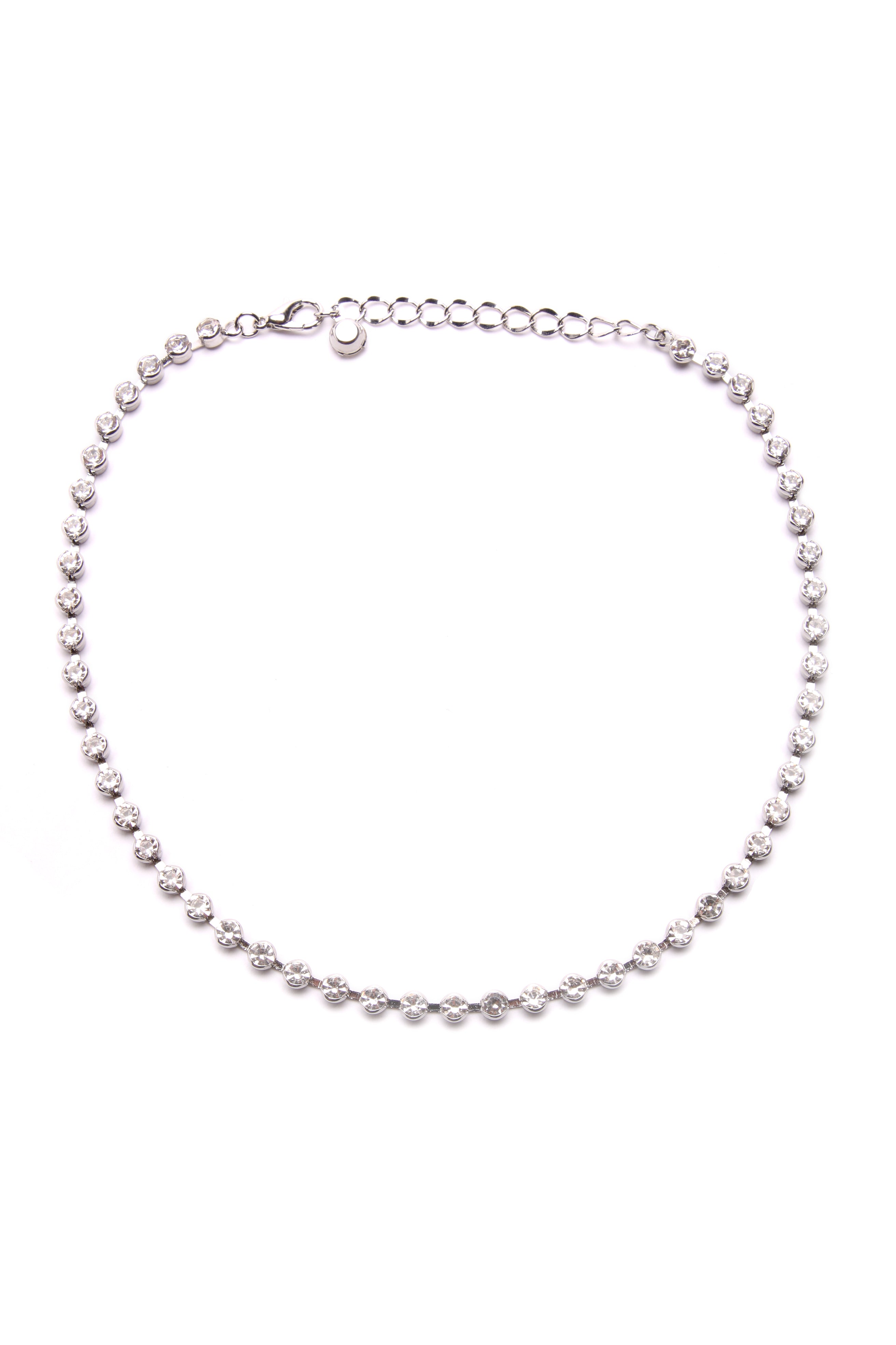 Danielle Rhinestone Choker - Silver