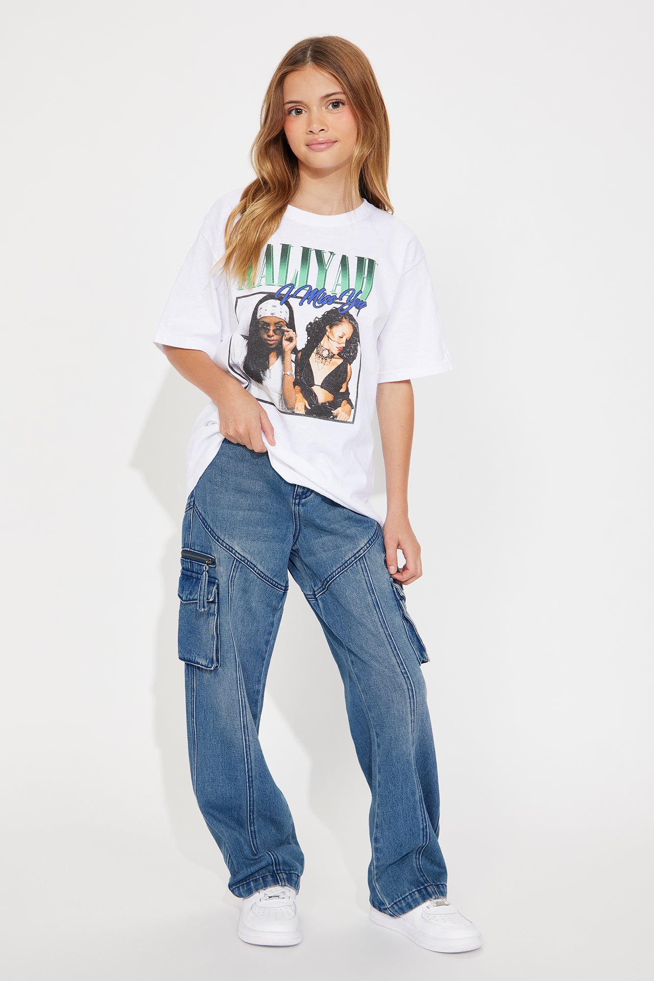 Mini Aaliyah I Miss You Top - White