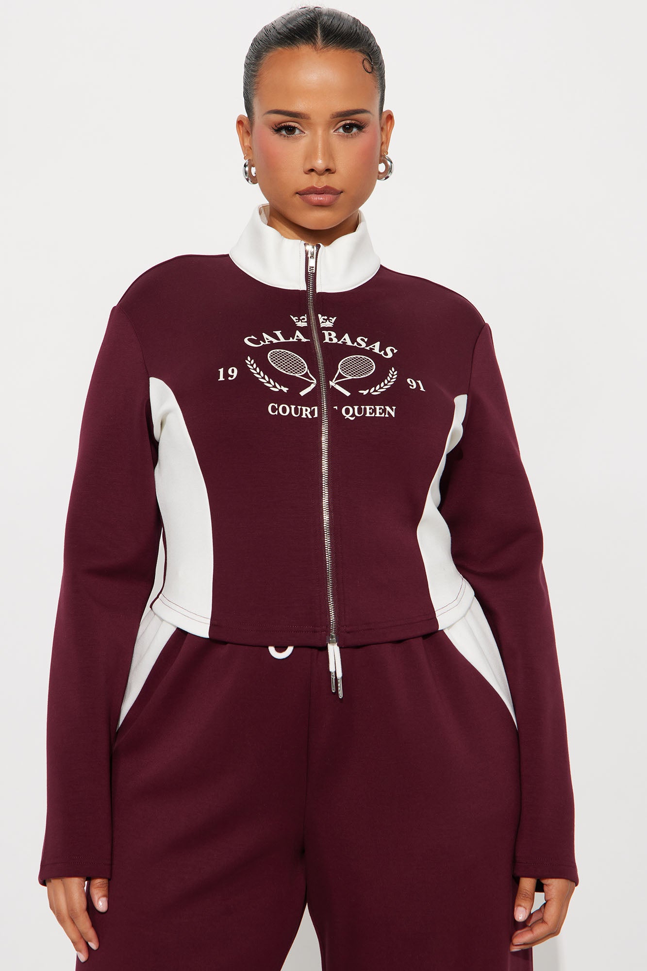 Calabasas Track Pant Set - Burgundy