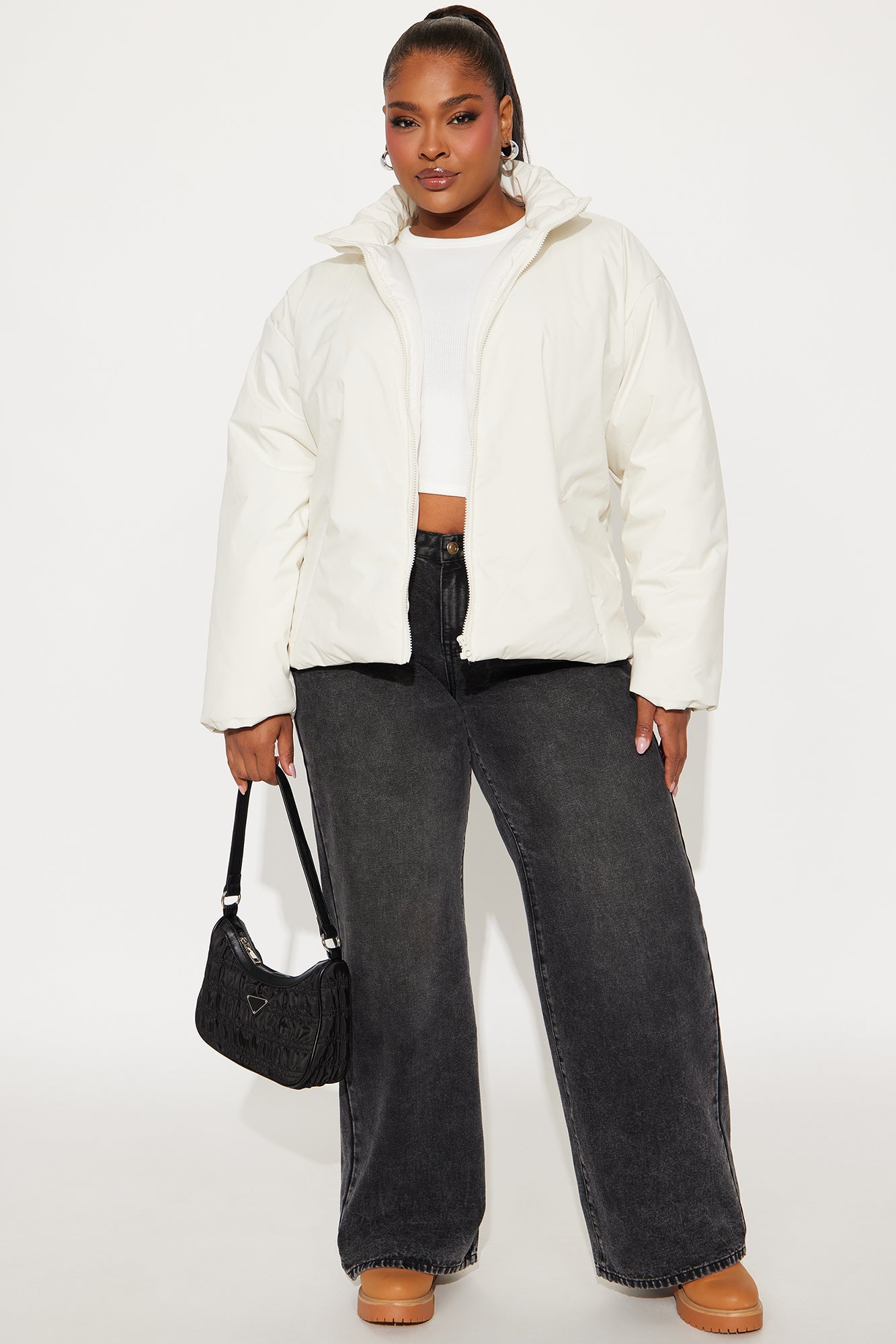 Notable Flex Nylon Puffer Jacket - Bone