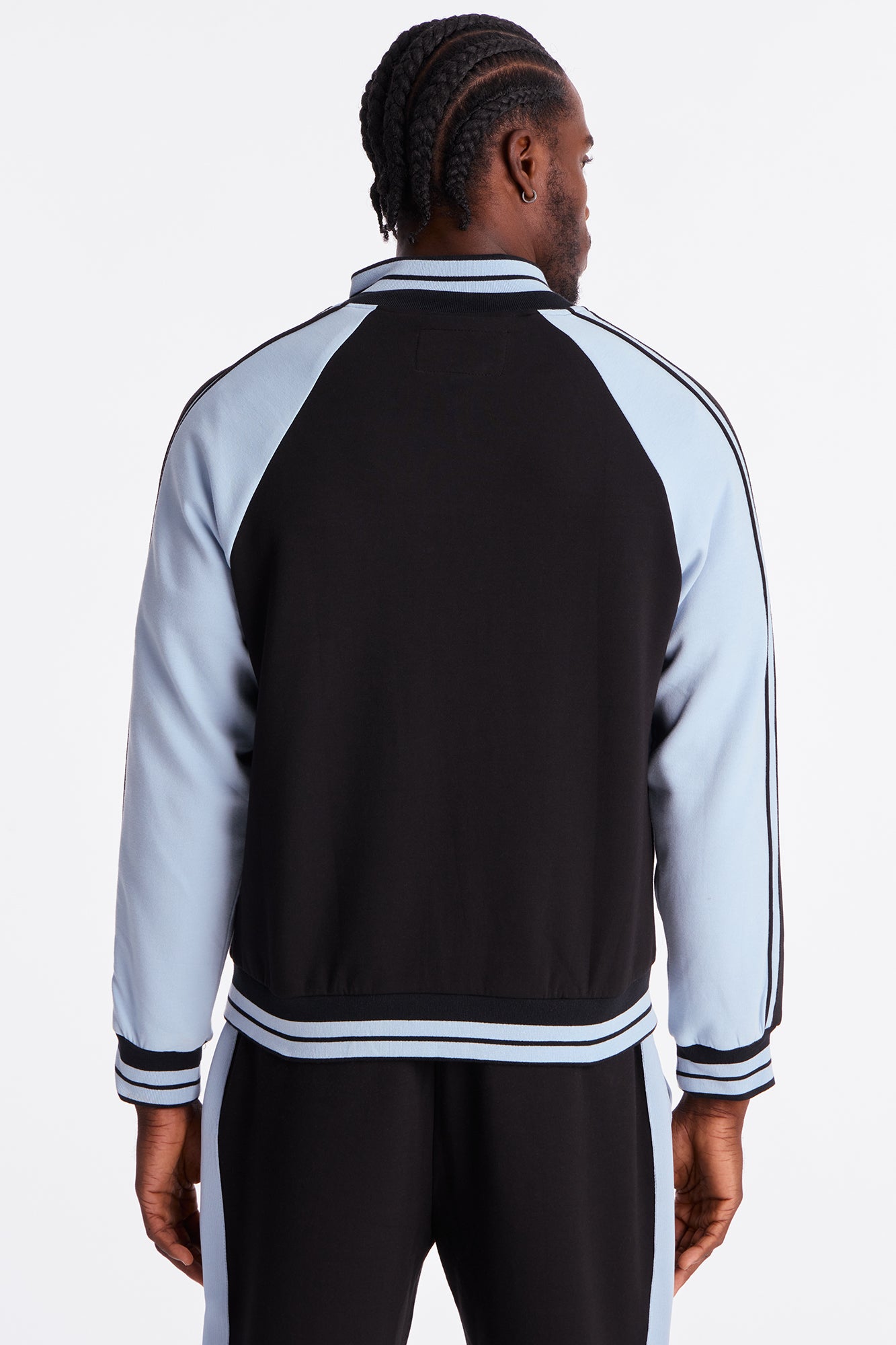 On Board Paneled Track Jacket - Black/Blue
