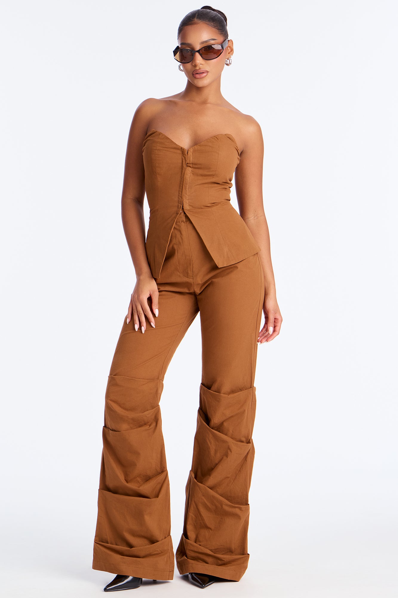 Boss Formation Corset Pant Set - Brown