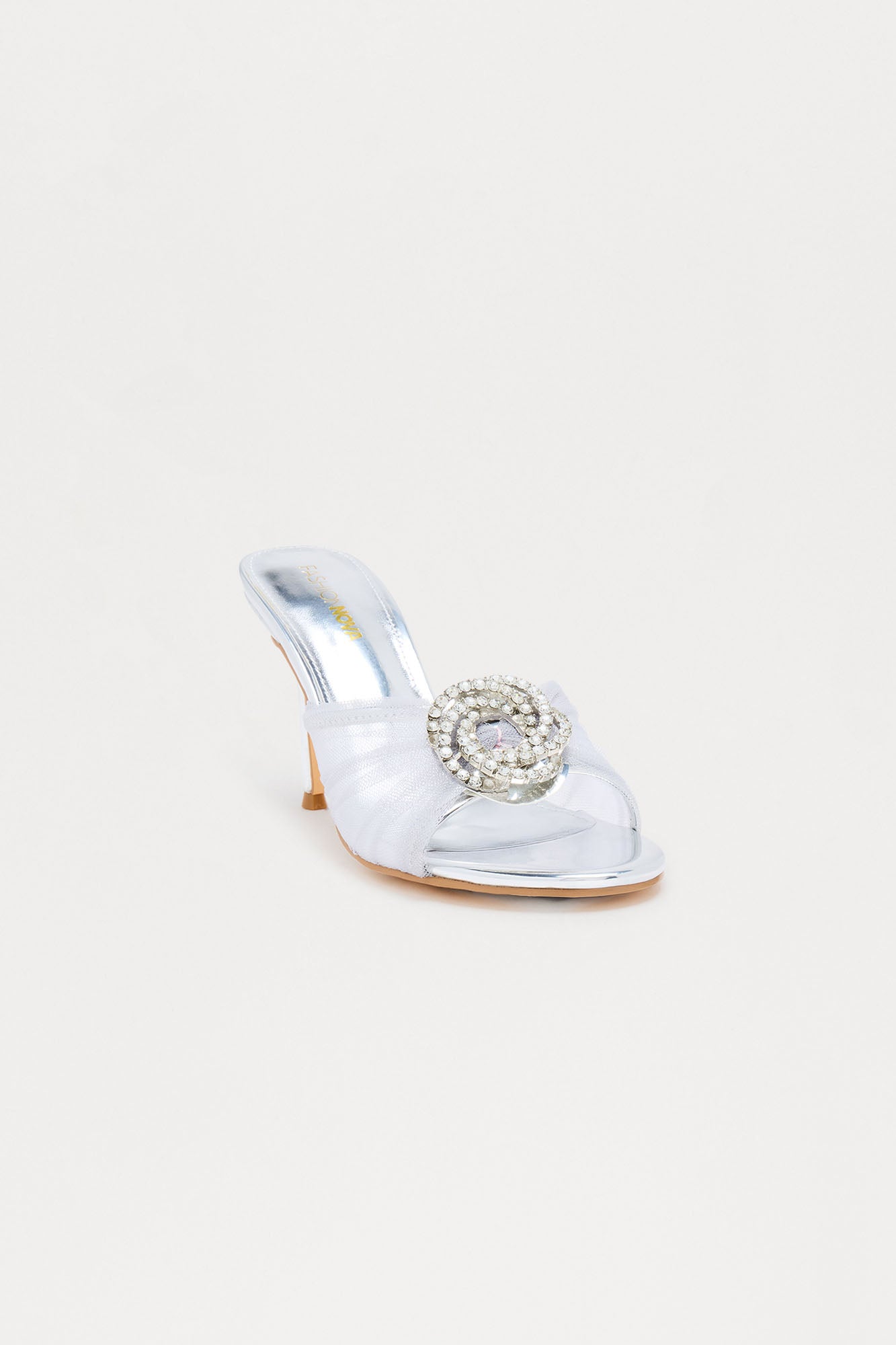 Ivana Rhinestone Stiletto Heels - Silver