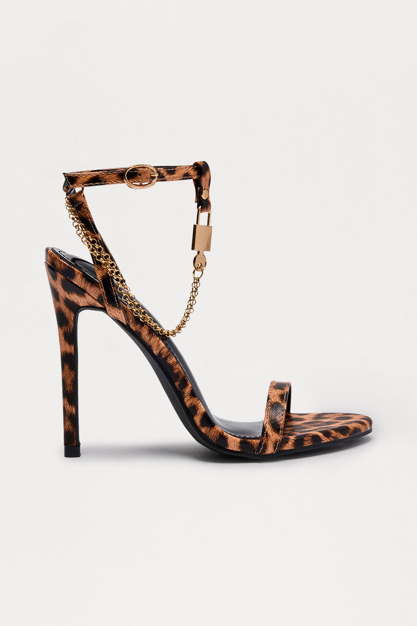 Bria Chain Hardware Stiletto Heels - Leopard