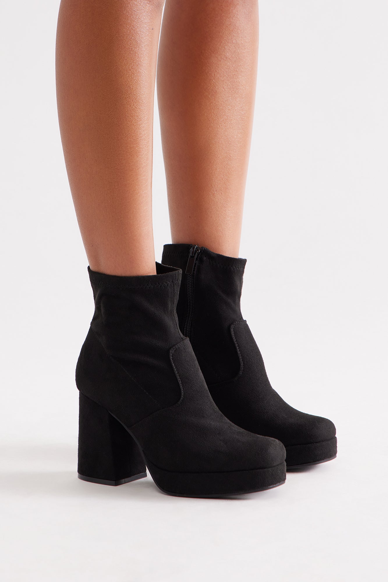 Sylas Platform Ankle Booties - Black