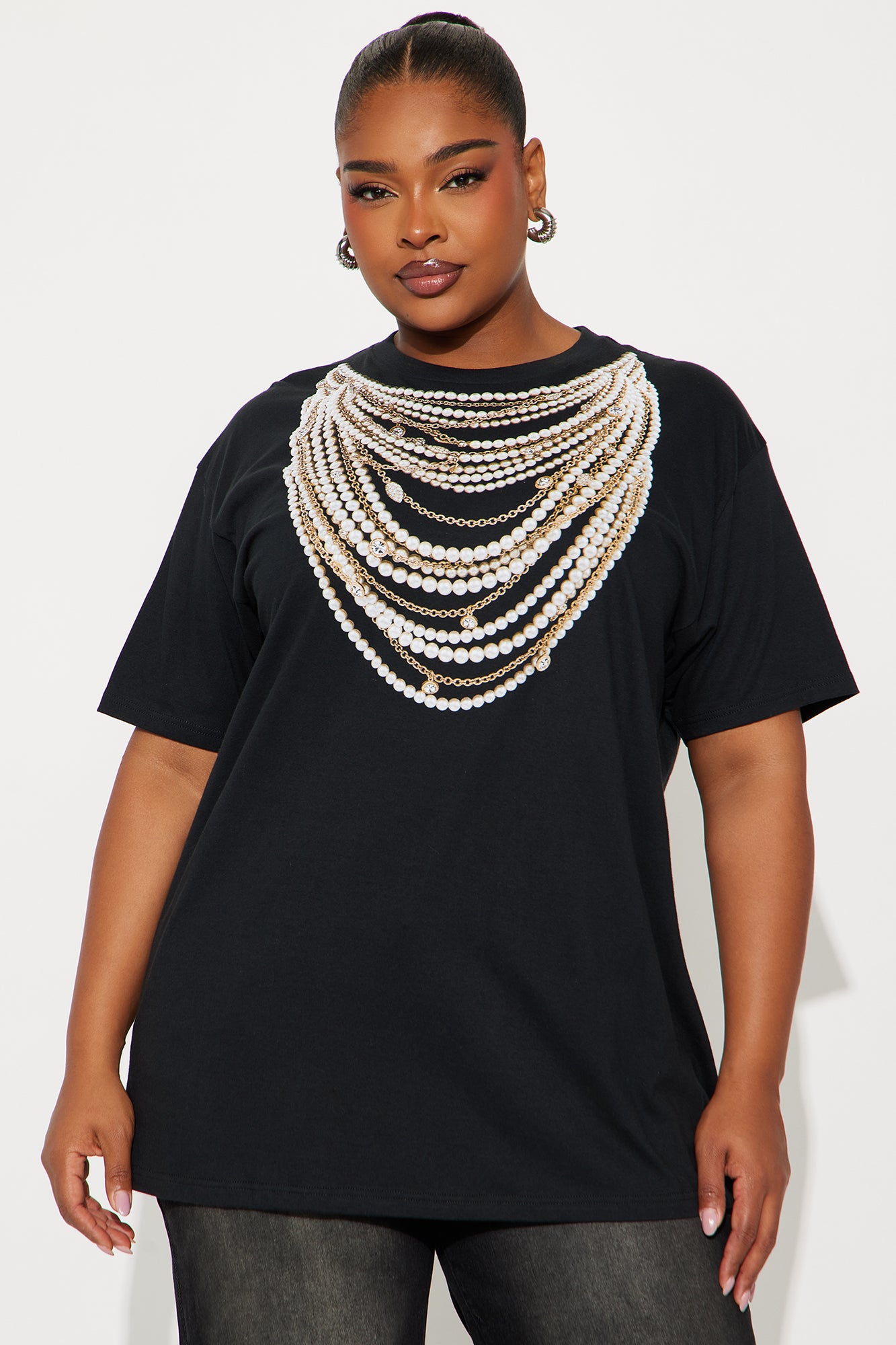 Blinged Out Oversize Tee - Black