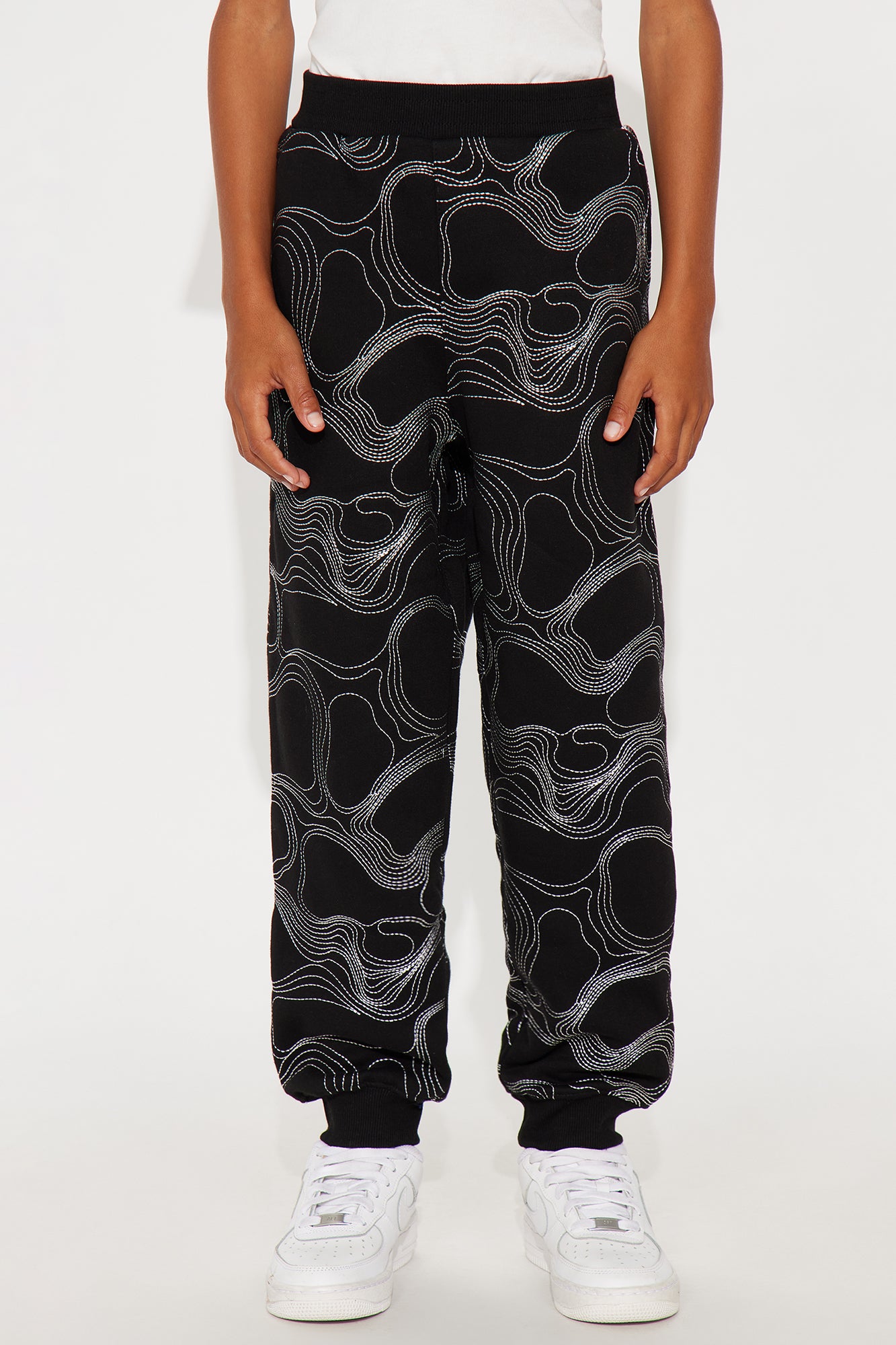 Mini Elevation Stitch Baggy Jogger - Black