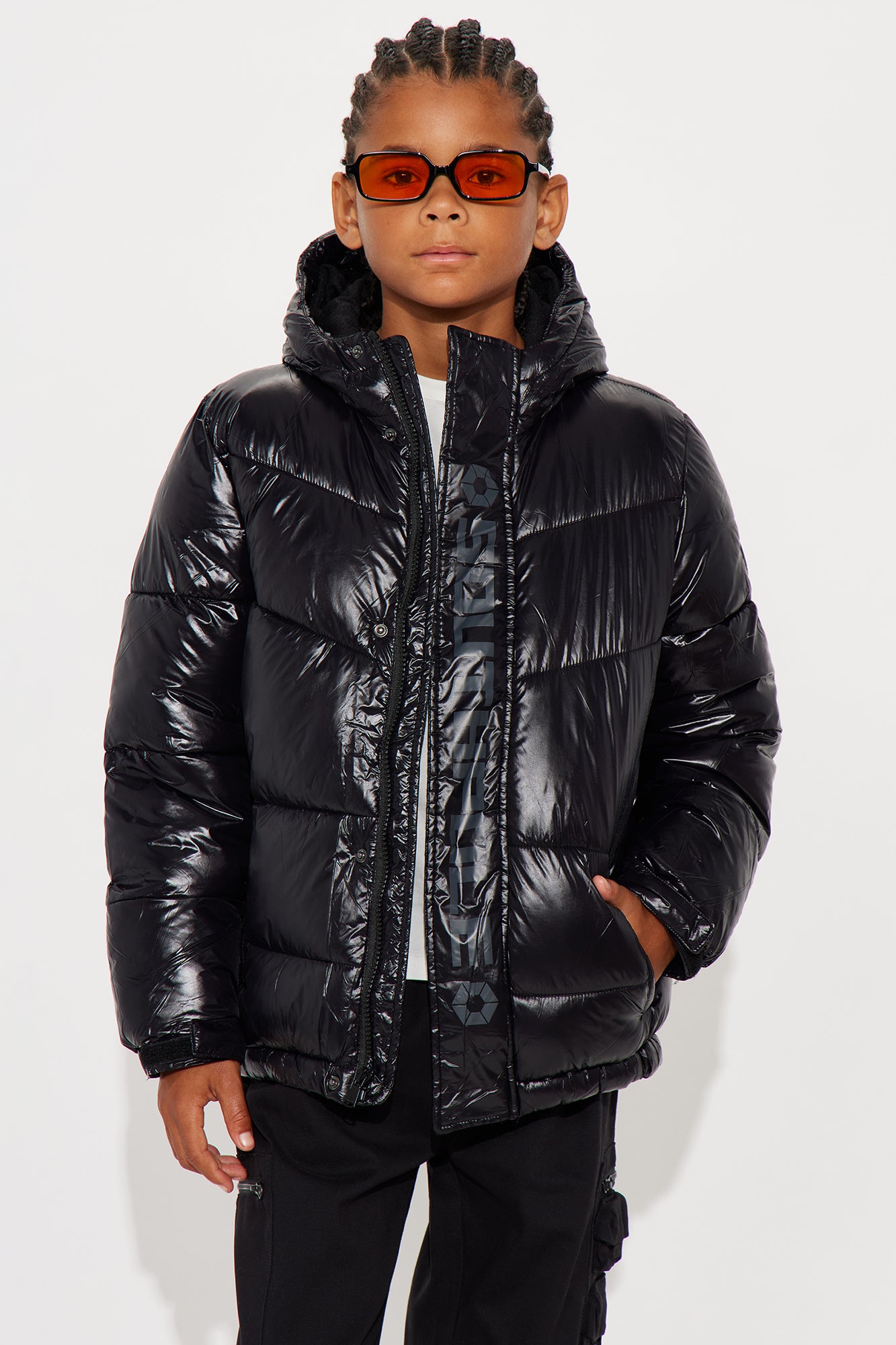 Mini Southpole Icon Puffer Jacket - Black