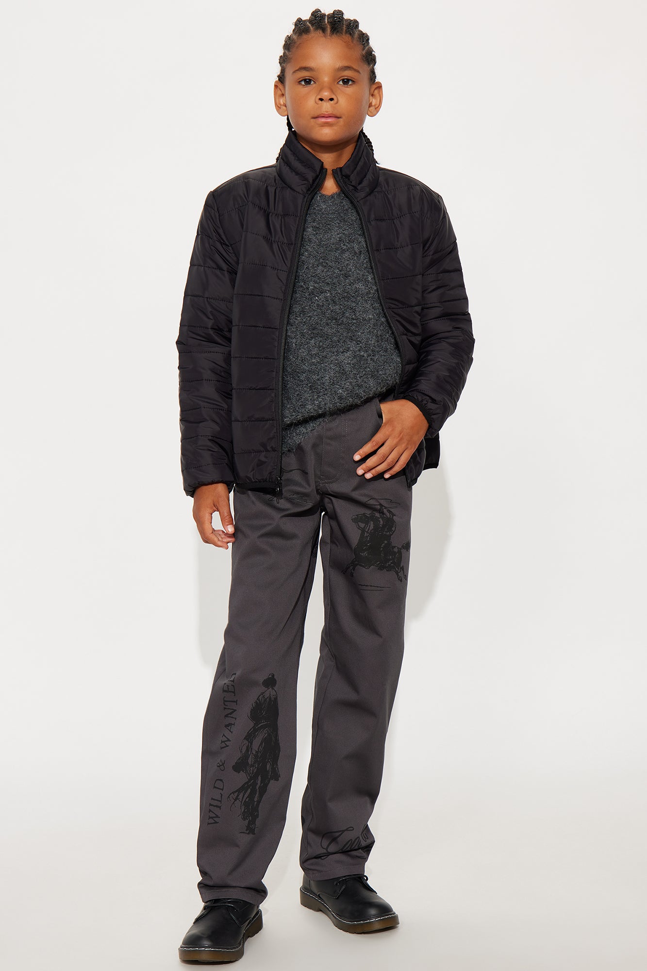 Mini Baggy Cool It Cowboy Pants - Grey