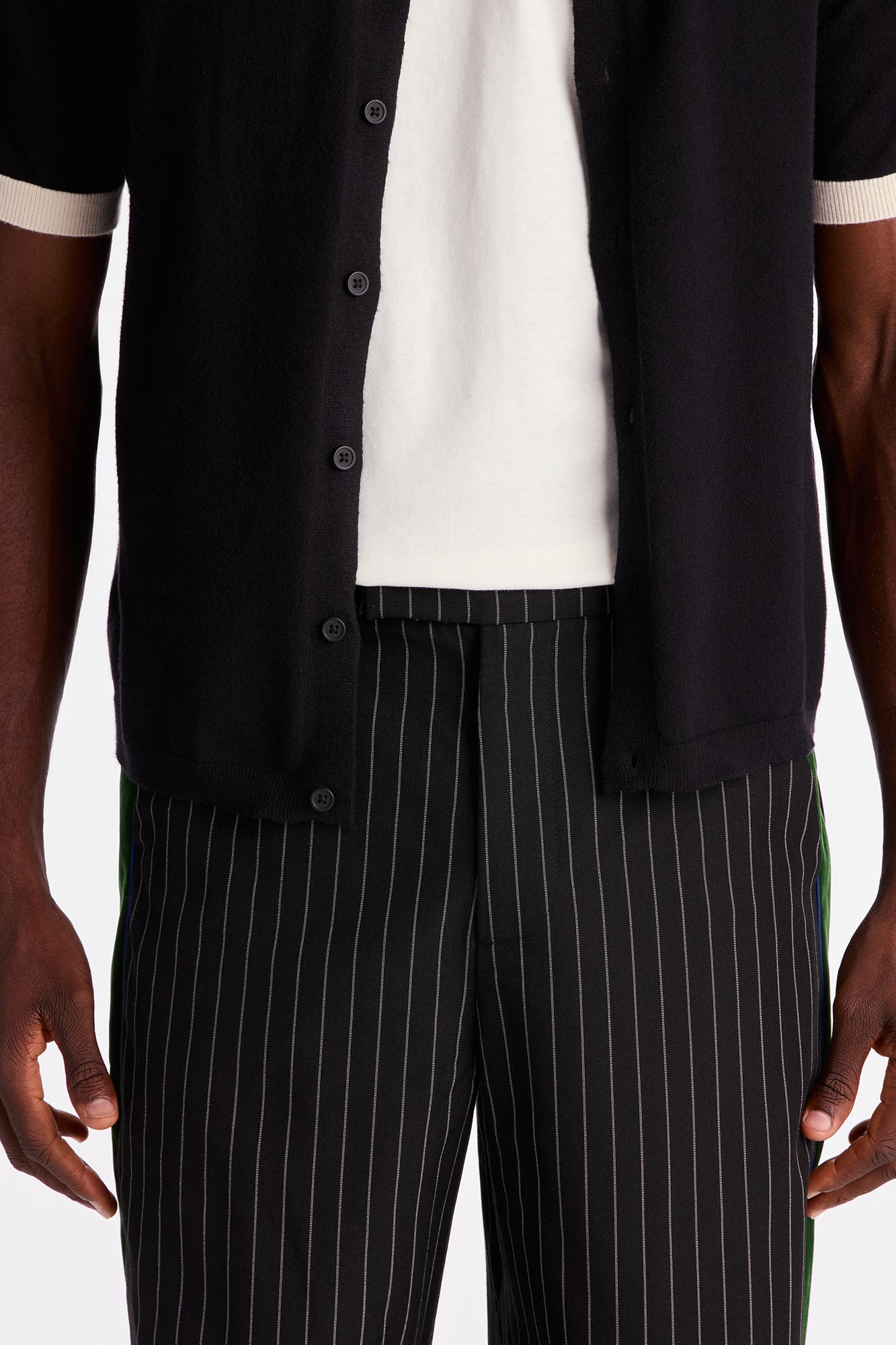 Baggy Elevated Side Stripe Trouser - Black/combo