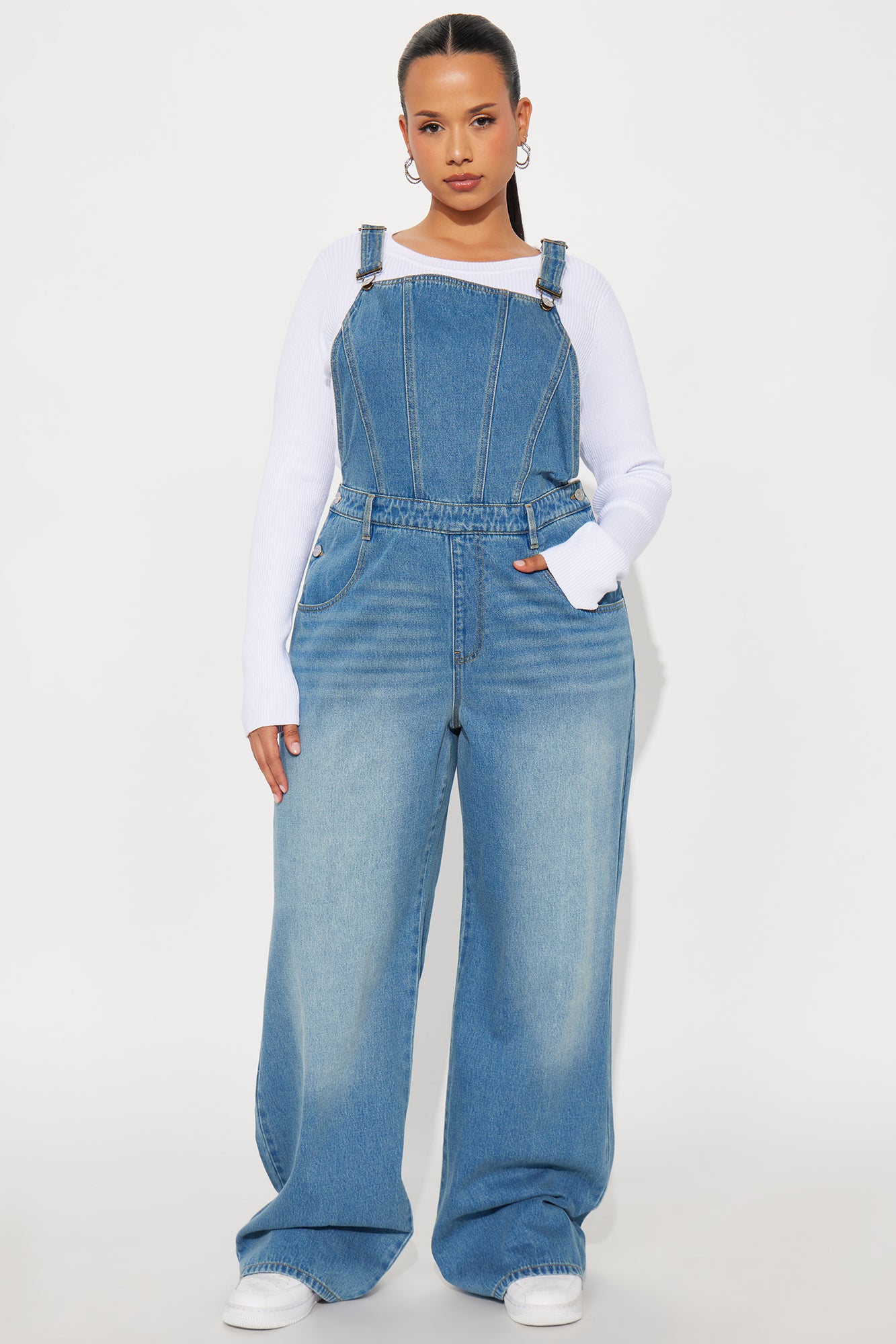 Out Of State Denim Overalls - Medium Wash