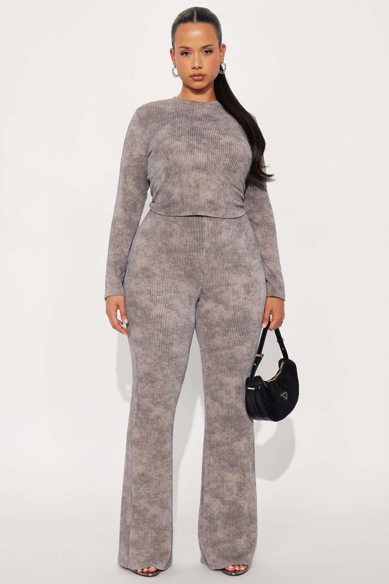 Julia Textured Pant Set - Olive