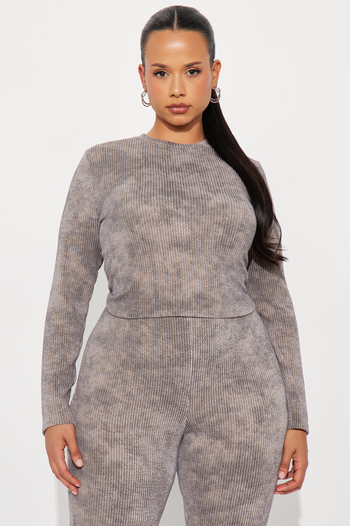 Julia Textured Pant Set - Olive