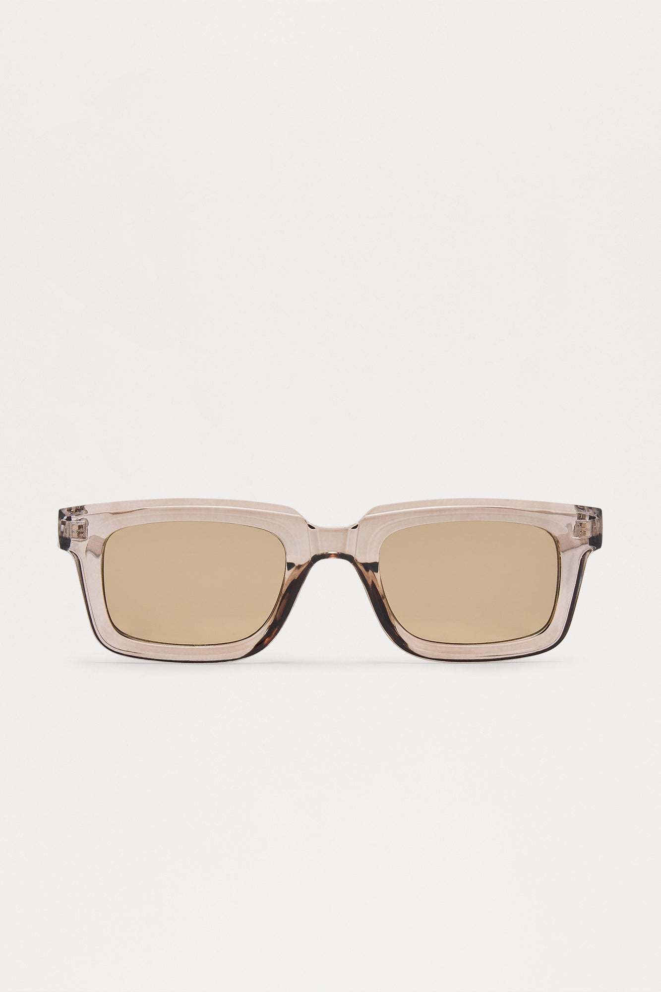 Sleek Crystal Frame Color Lens Sunglasses - Brown