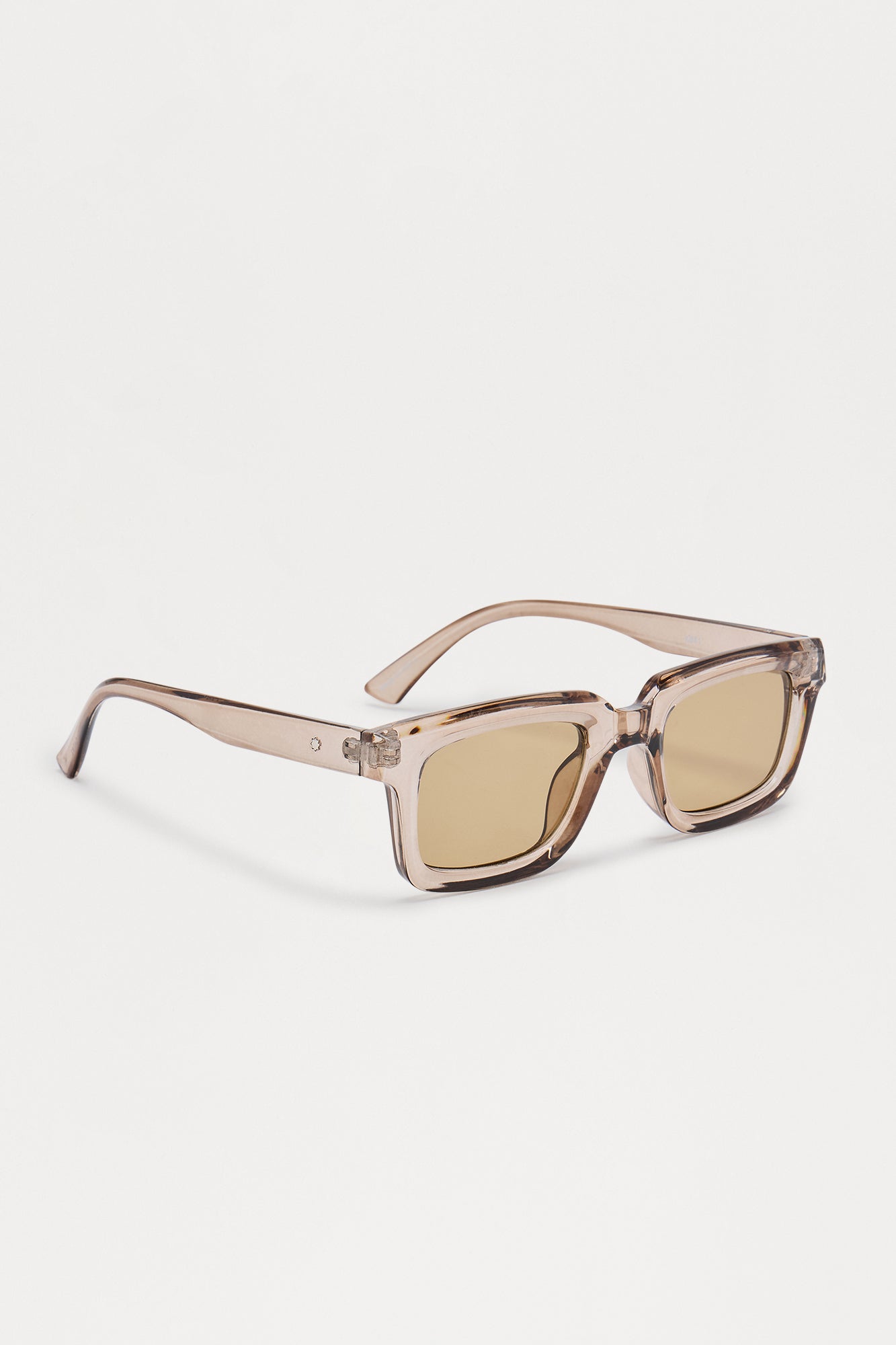 Sleek Crystal Frame Color Lens Sunglasses - Brown