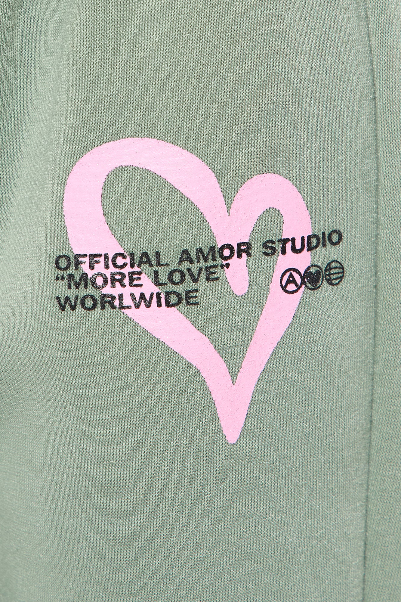Mini More Love Worldwide Hoodie And Pant Set - Sage