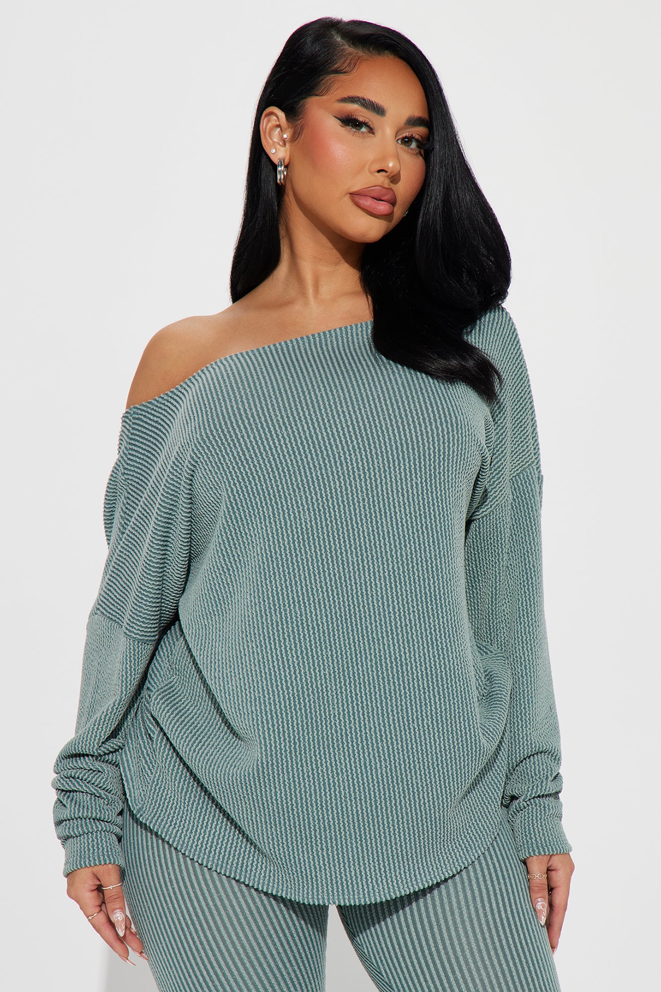 Don't Get Twisted Ribbed Legging Set - Olive