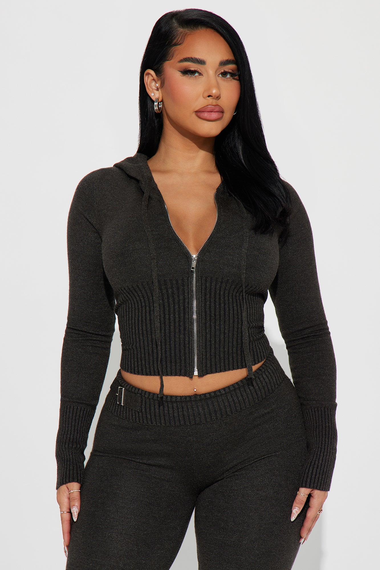 Lena Sweater Pant Set - Charcoal