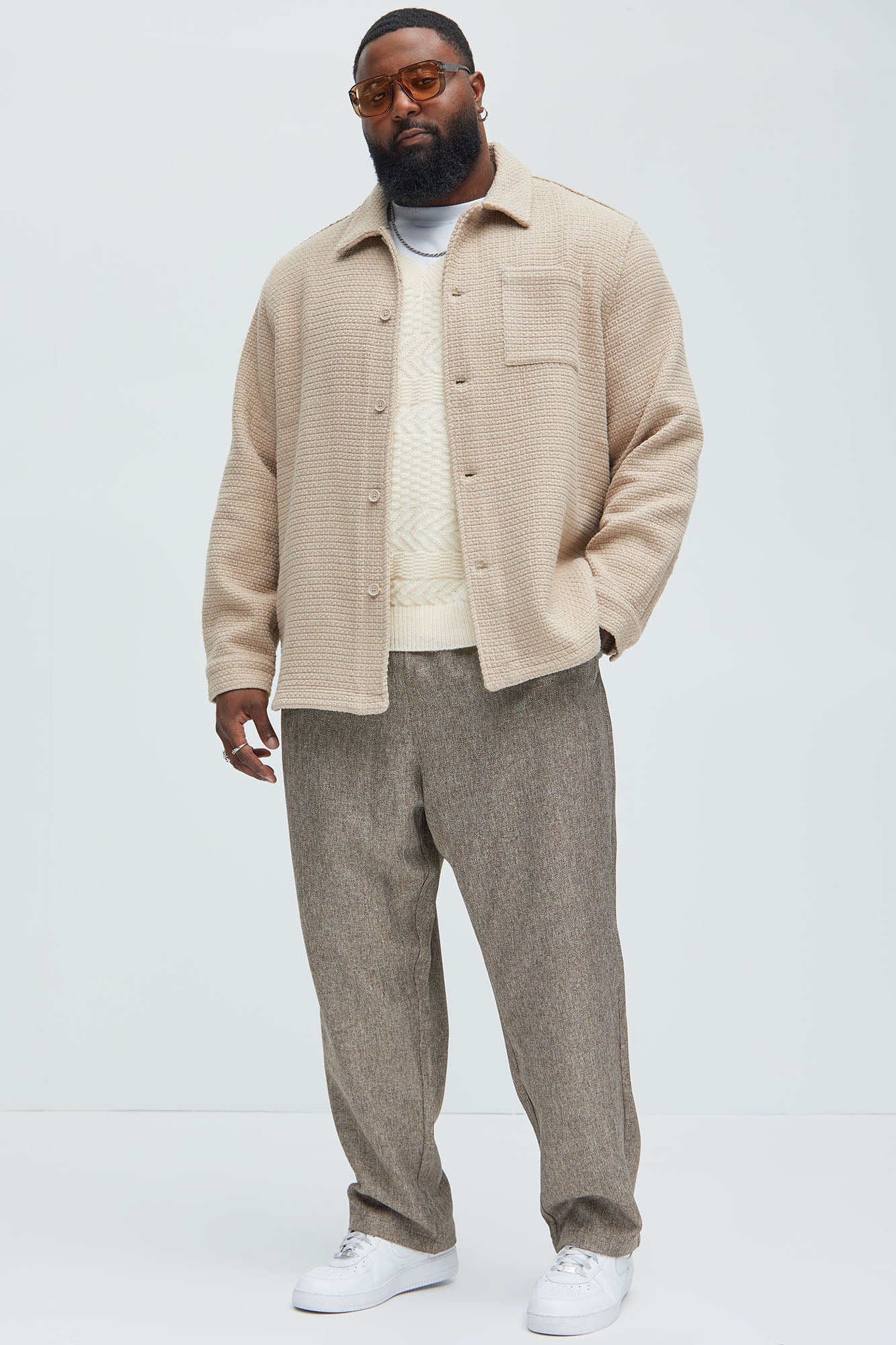 Linden Textured Button Up Shirt - Tan