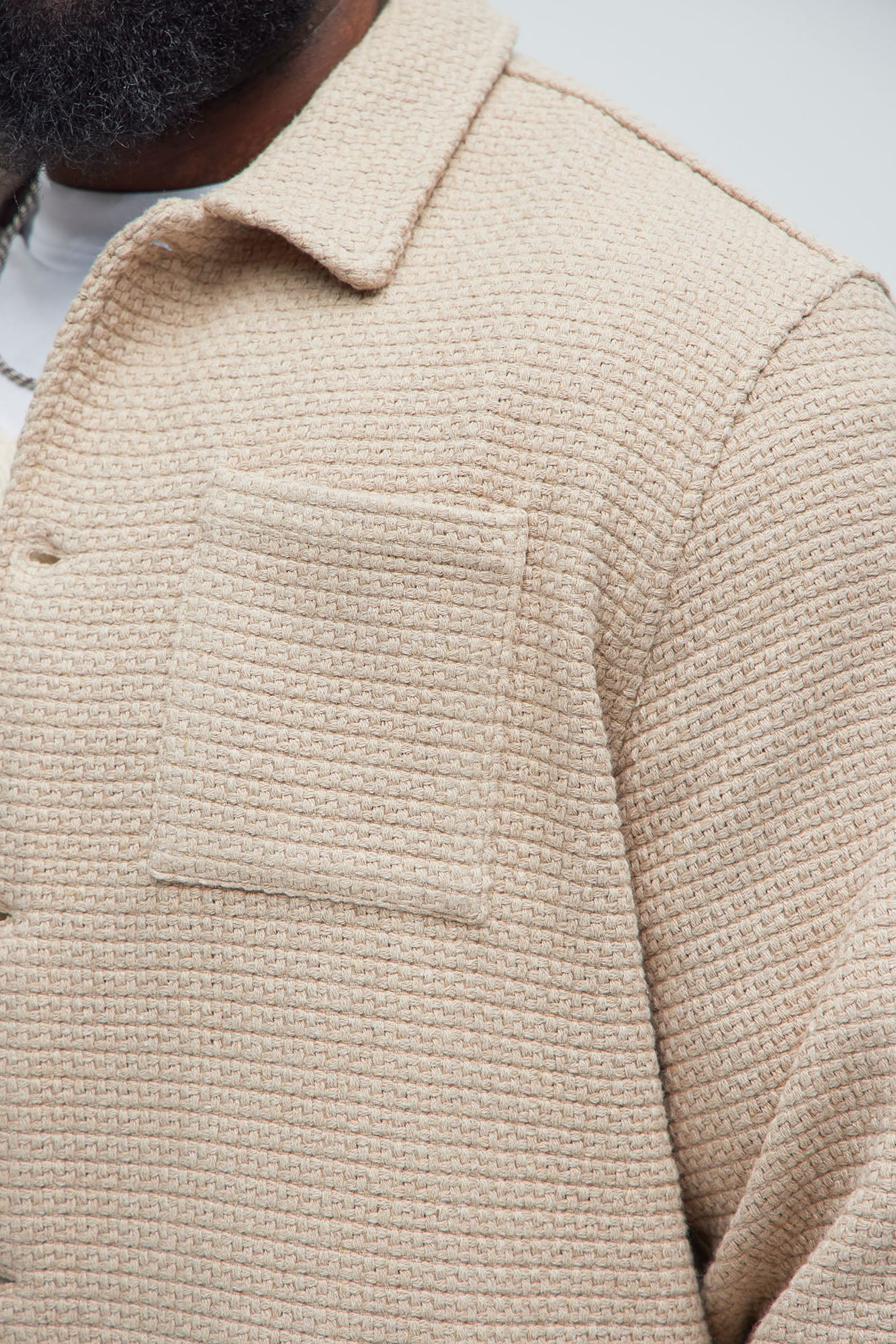 Linden Textured Button Up Shirt - Tan