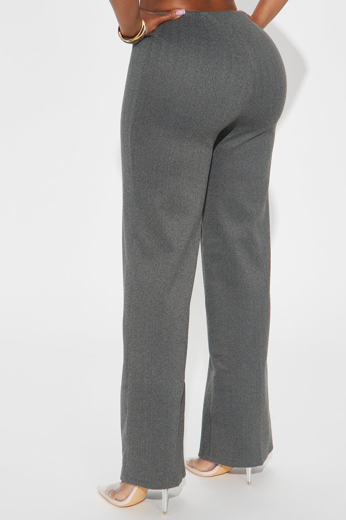 Office Favorite Herringbone Trouser - Charcoal