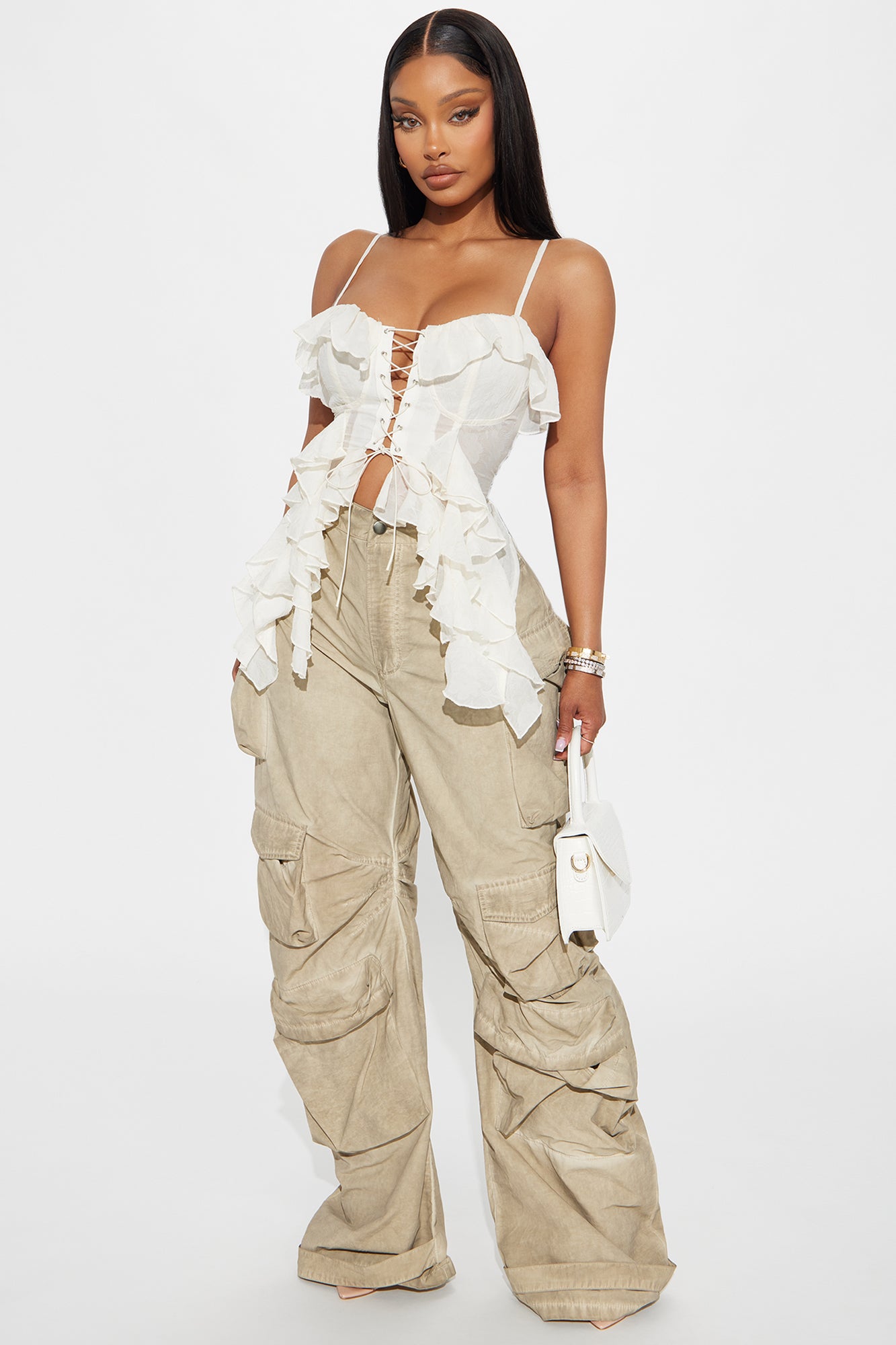 Iris Ruffle Top - Cream