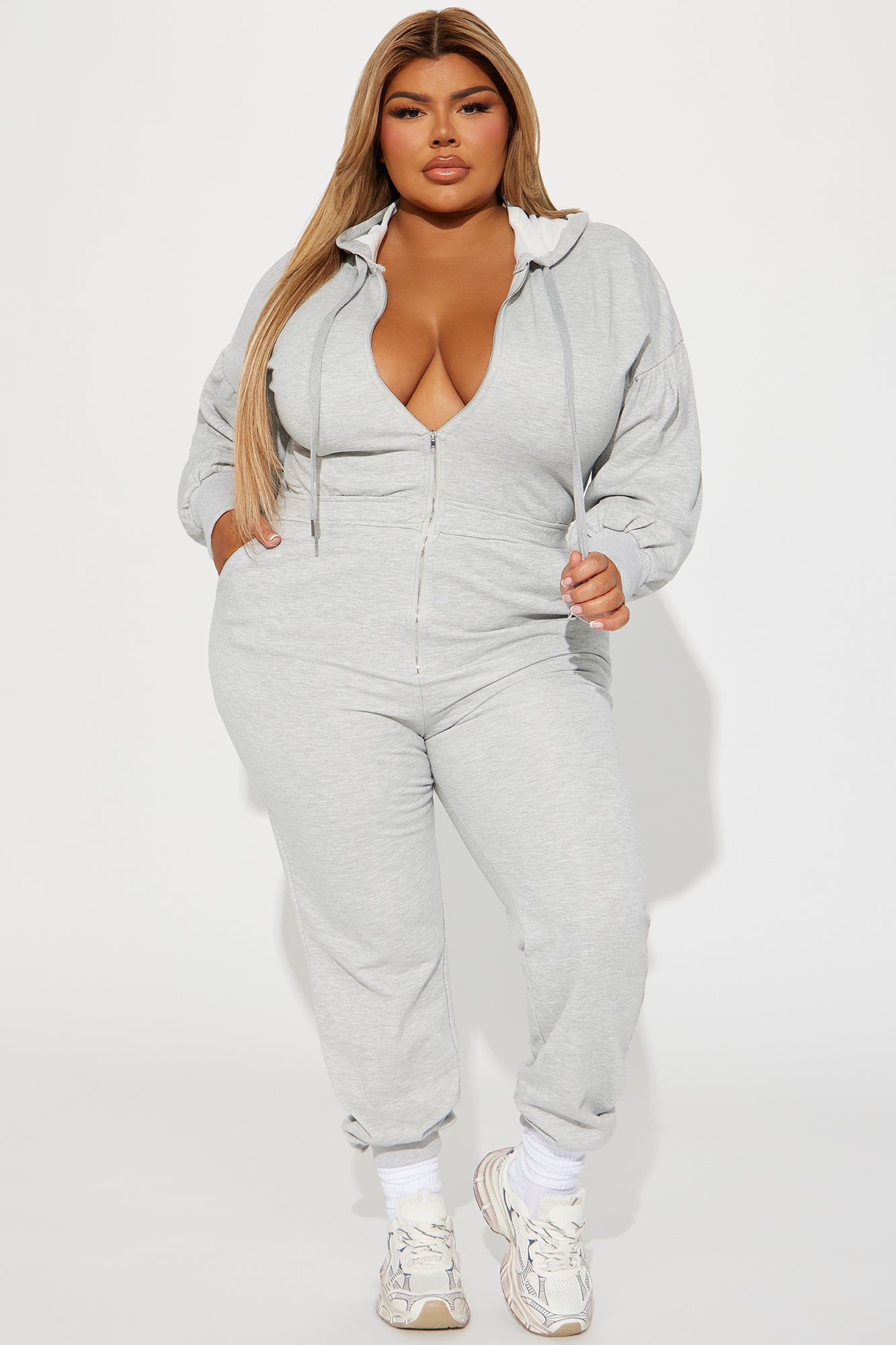 Let Me Know Lounge Jumpsuit - Heathered Grey