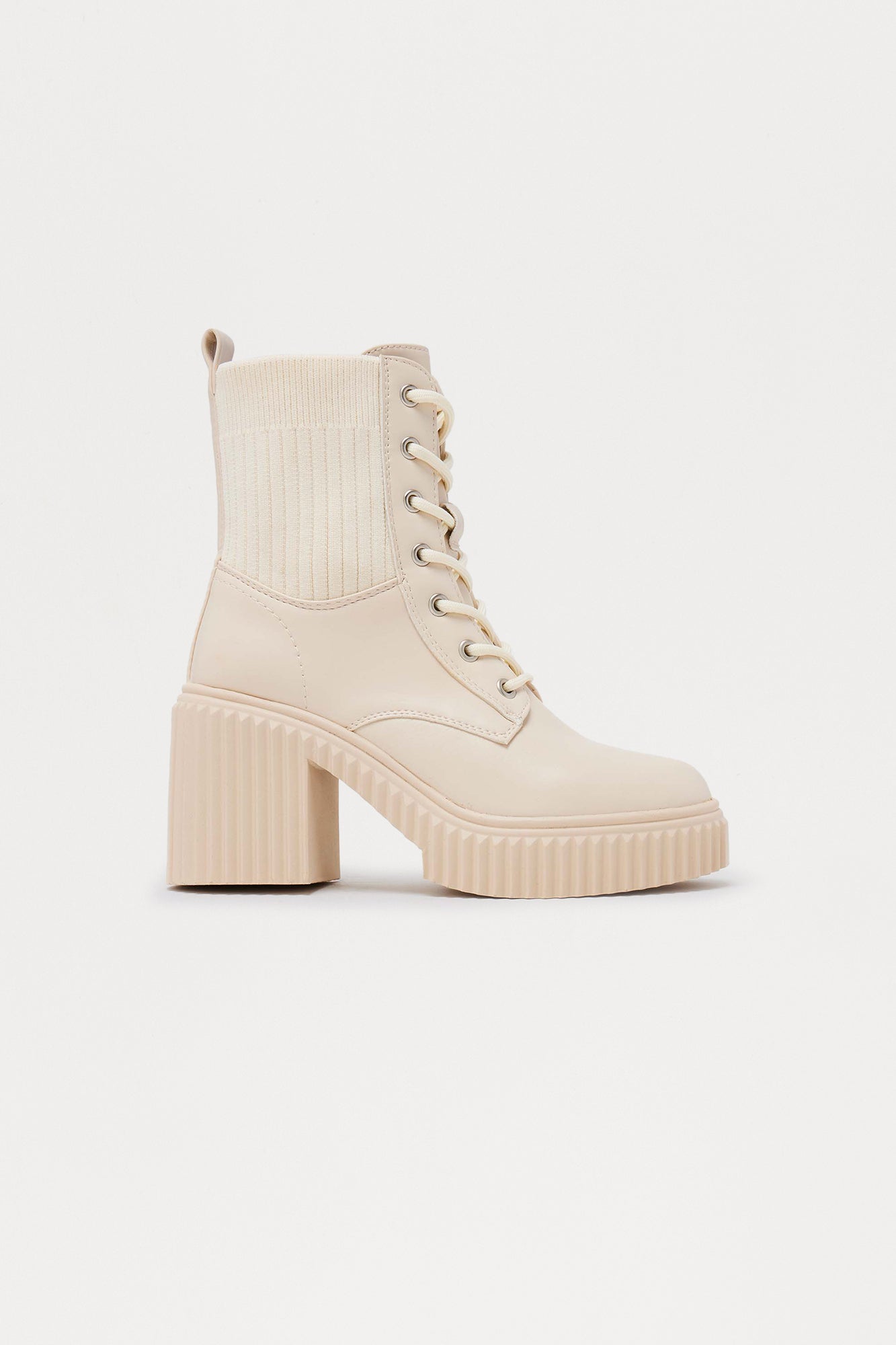 Ander Lace Up Booties - Ivory