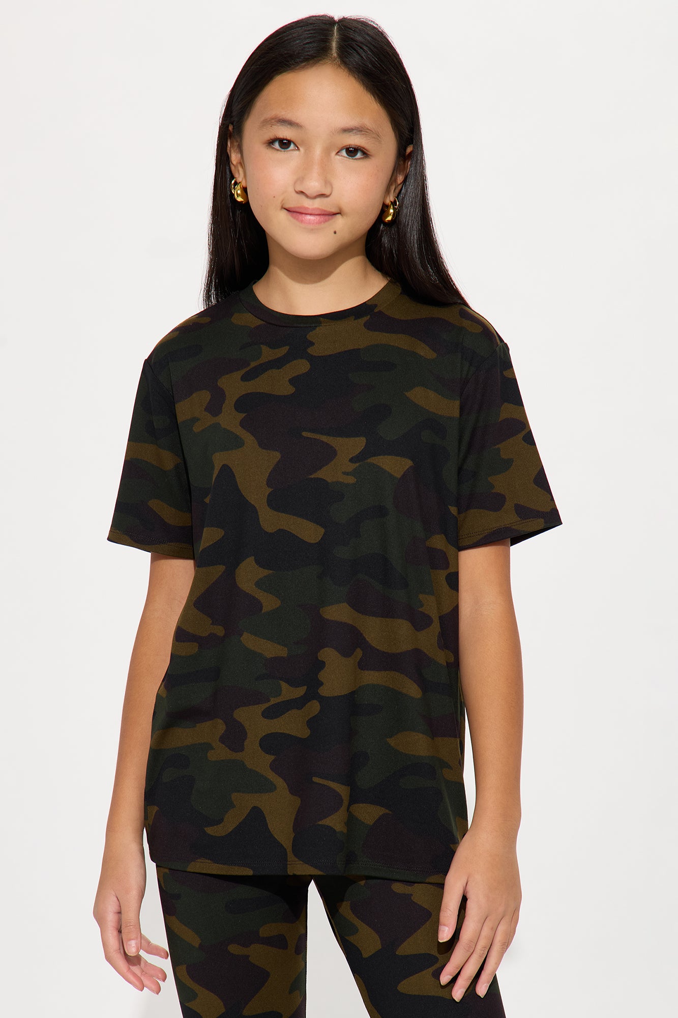 Mini Weekend Vibes Camo Legging Set - Brown/combo
