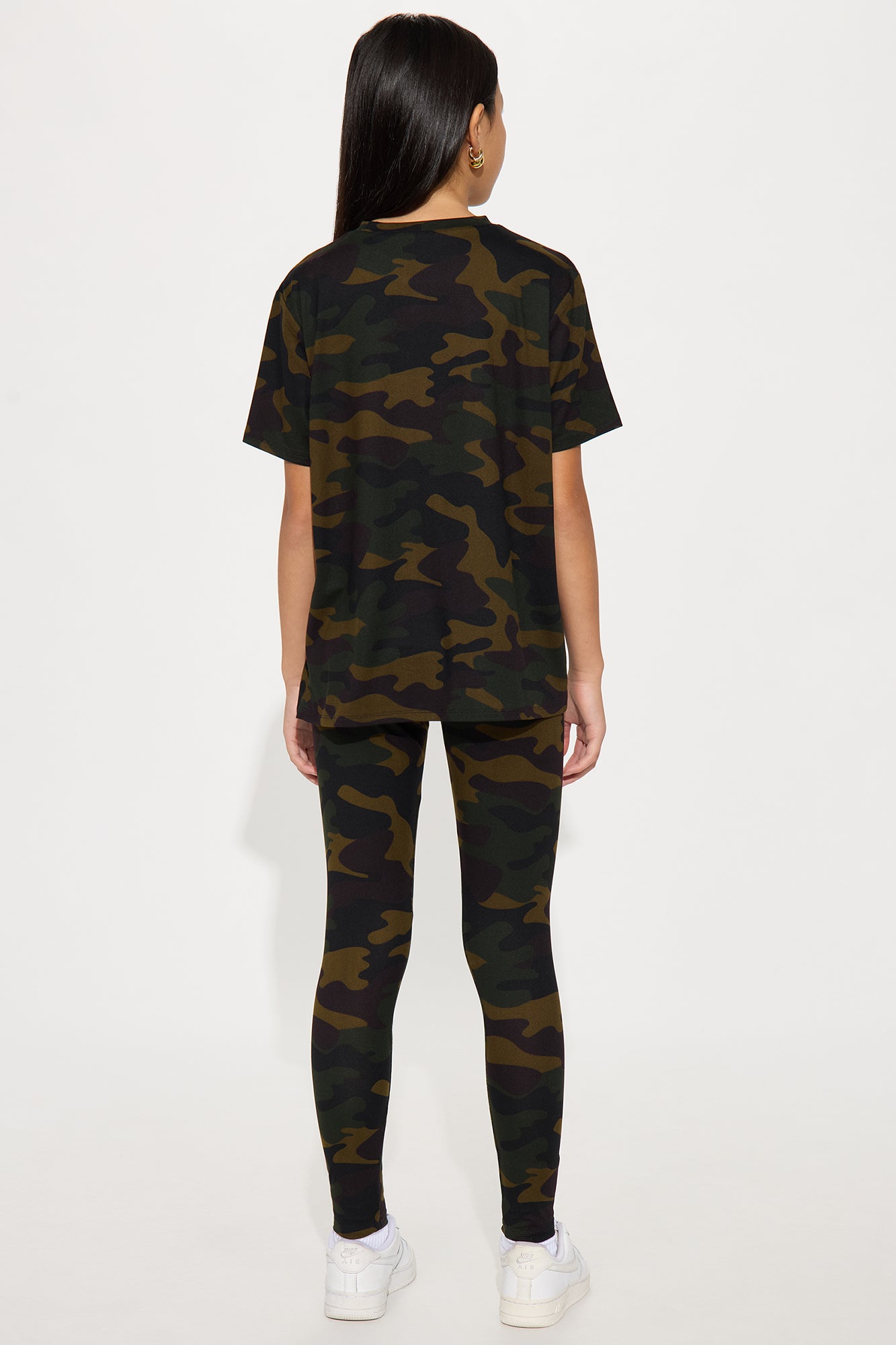 Mini Weekend Vibes Camo Legging Set - Brown/combo