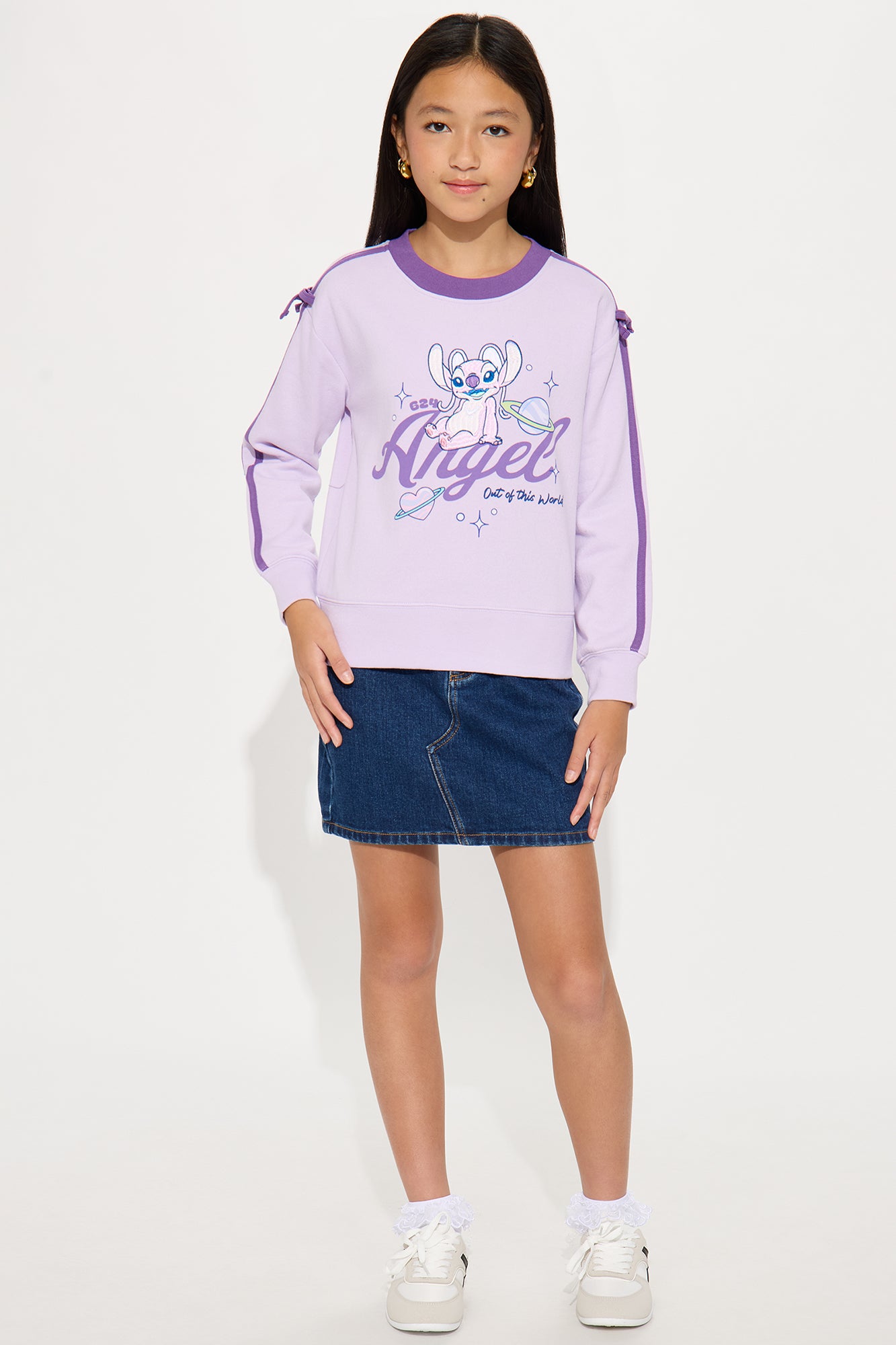 Mini Angel Out Of This World Crew Neck Sweatshirt - Lilac
