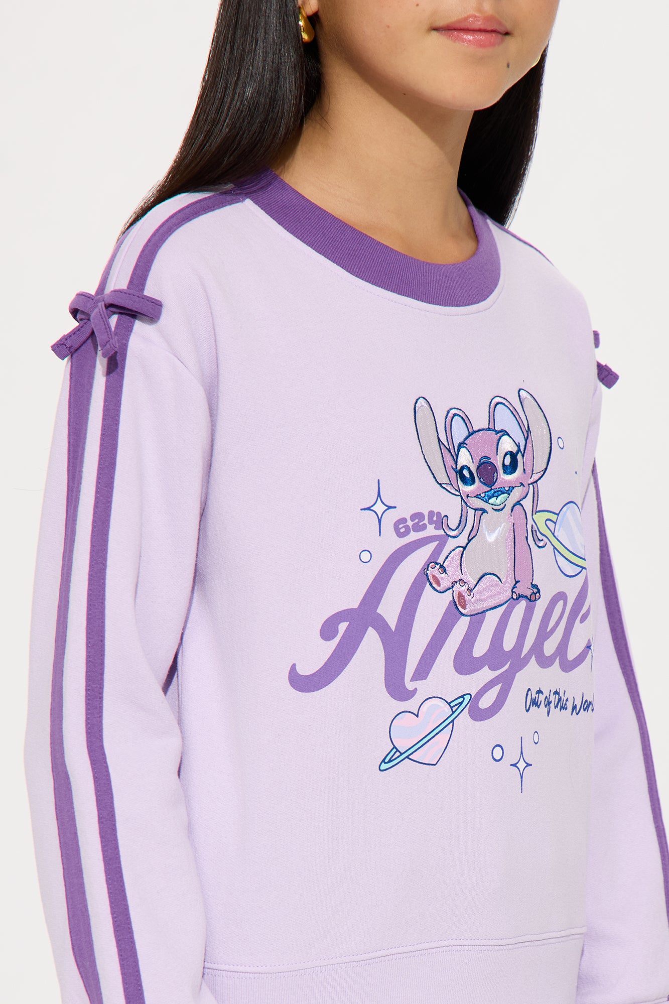 Mini Angel Out Of This World Crew Neck Sweatshirt - Lilac