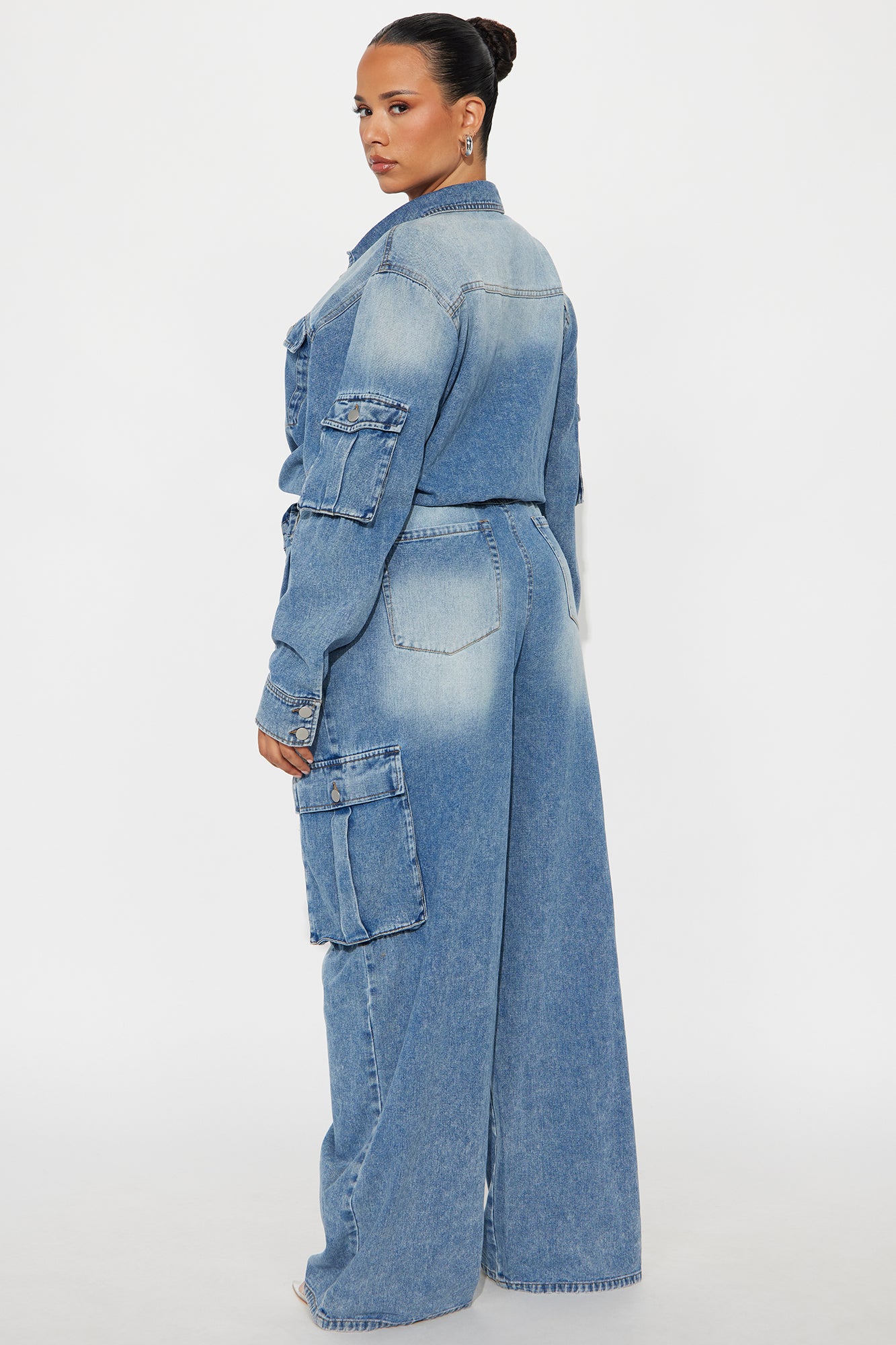 Daisy Denim Cargo Jumpsuit - Denim