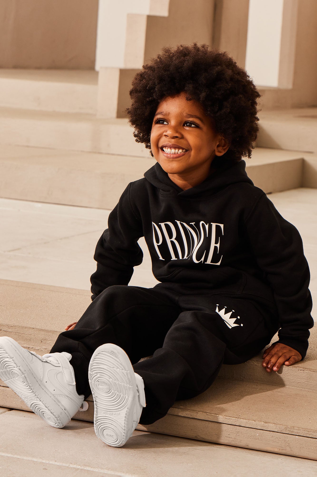 Family Goals Mini Prince Hoodie - Black